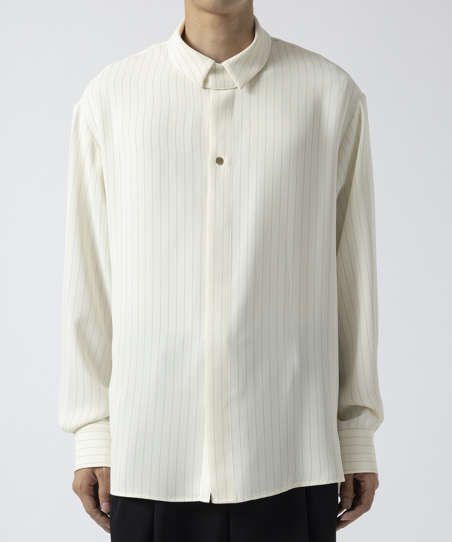 Stripe Double Satin Chin Tab Shirt CULLNI