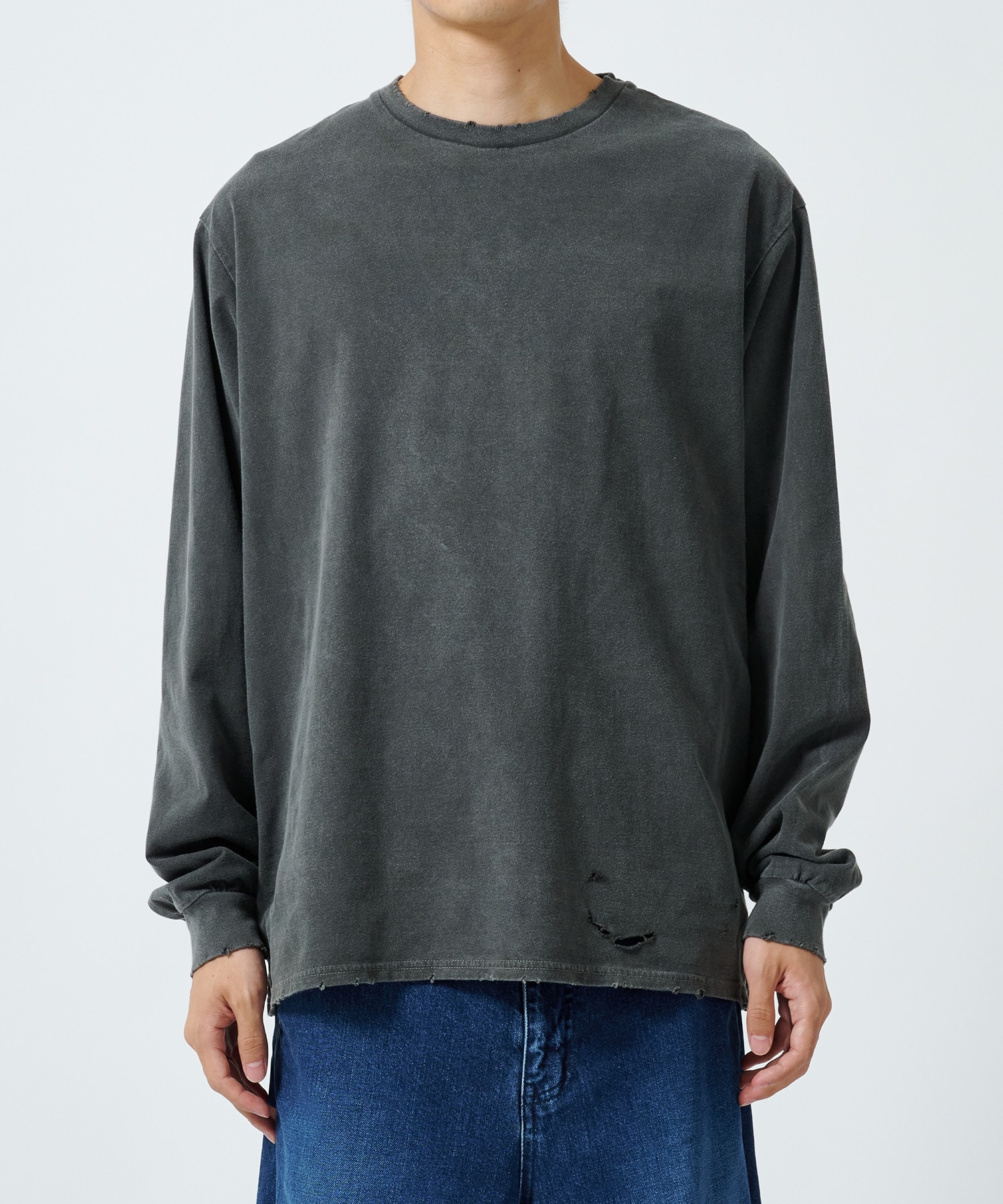 CREW NECK TEE L/S DAMAGED MARKAWARE/marka