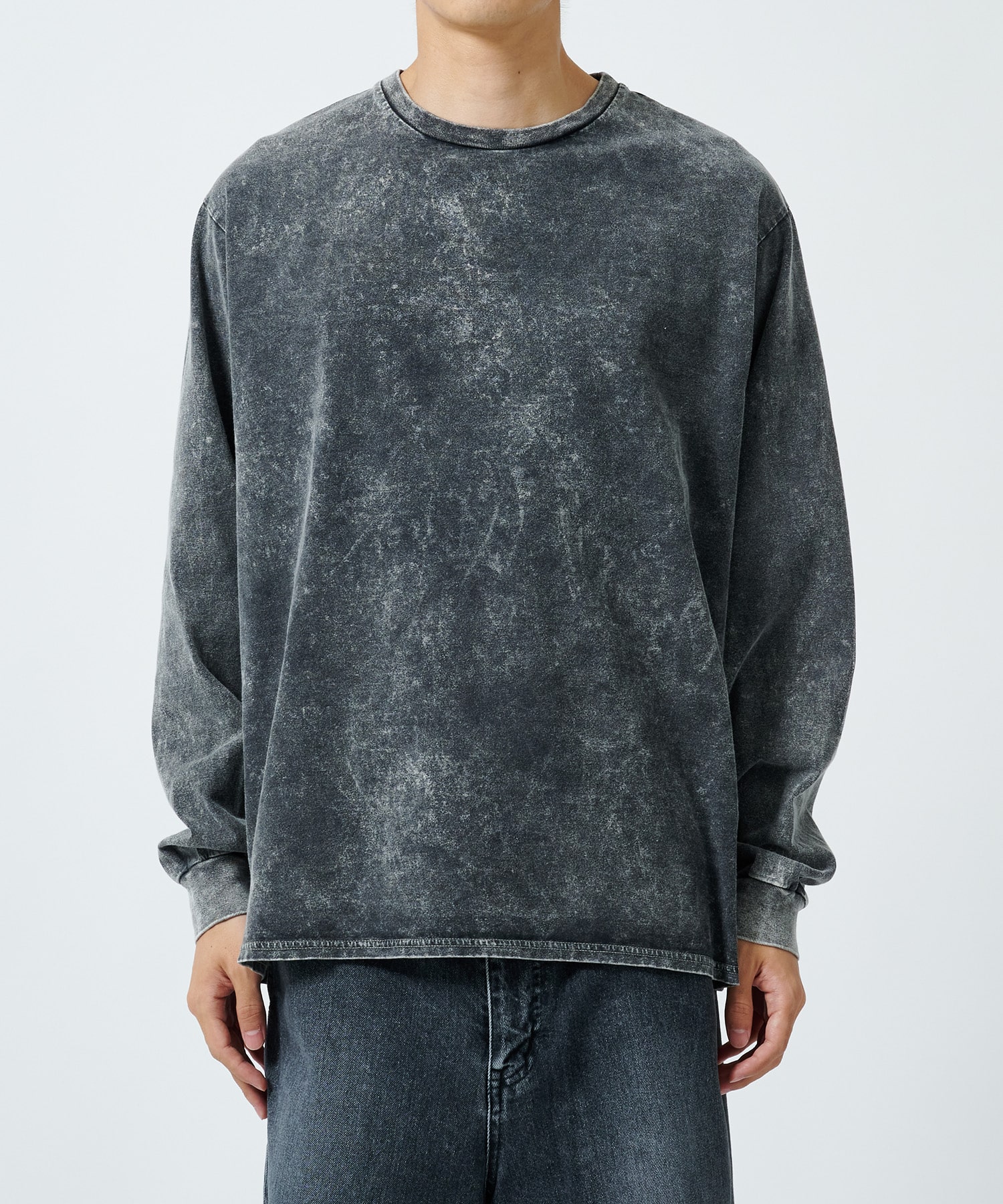 CREW NECK TEE L/S BLEACHED MARKAWARE/marka