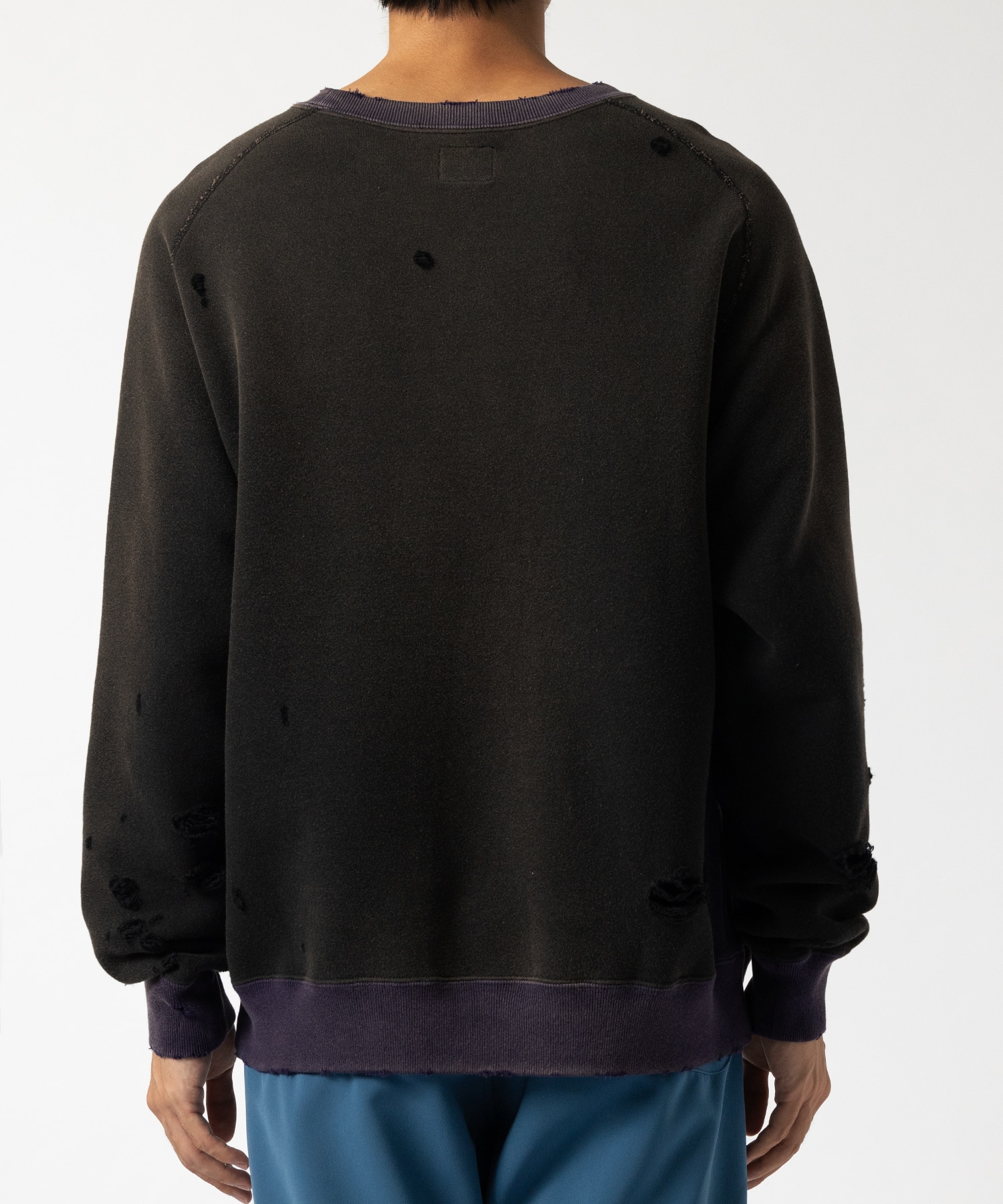 2-Tone Crew Neck Sweat Shirt - Cotton French Terry NEEDLES