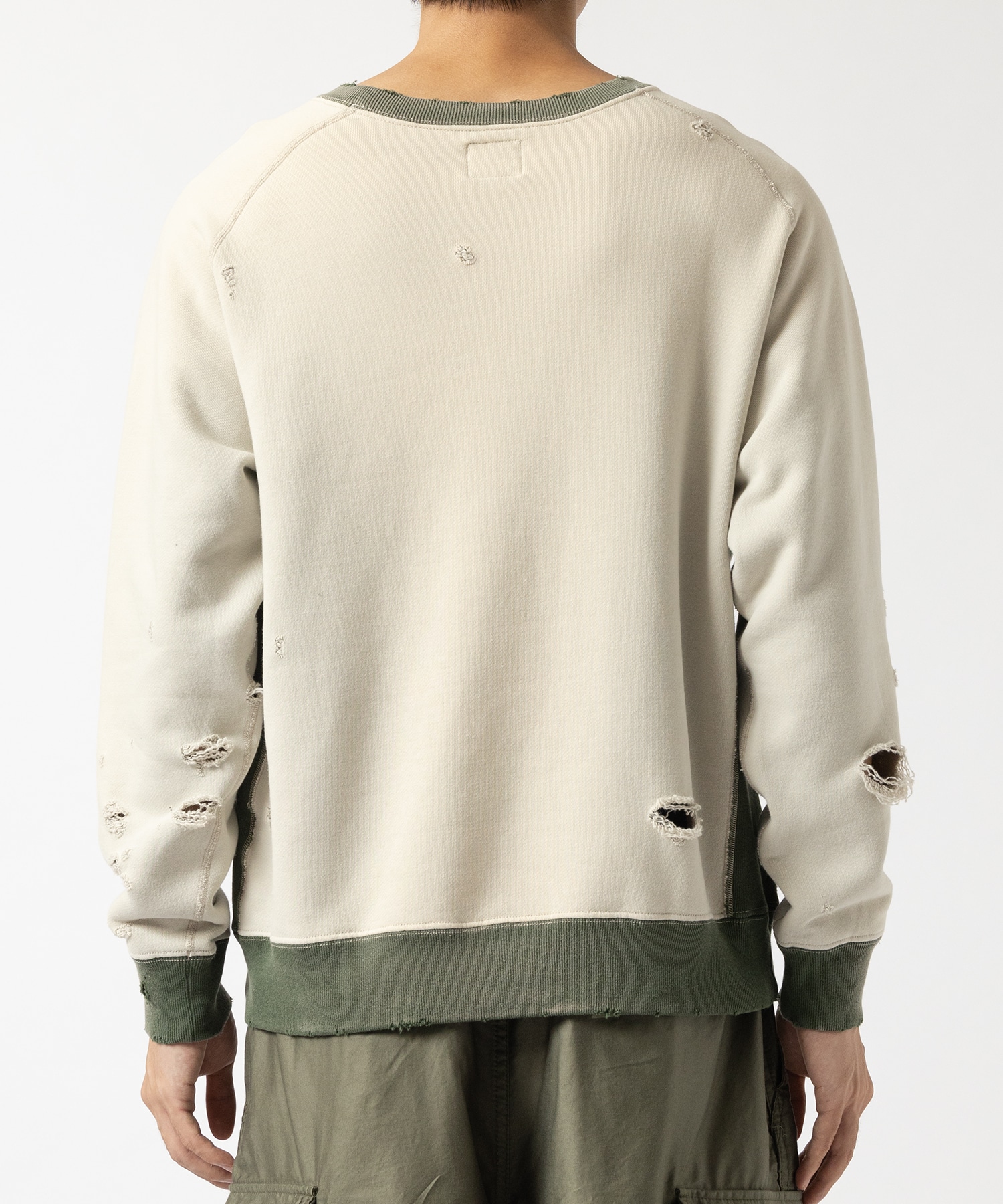 2-Tone Crew Neck Sweat Shirt - Cotton French Terry NEEDLES