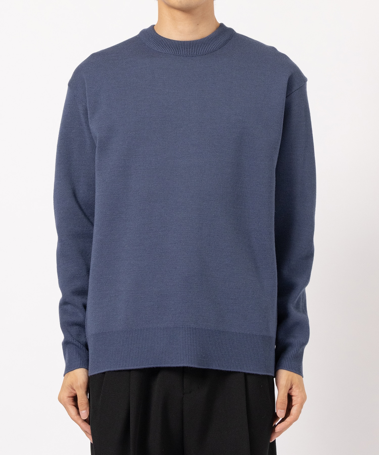 ×UT WOOL MILANO RIB CREW NECK KNIT STUDIOUS