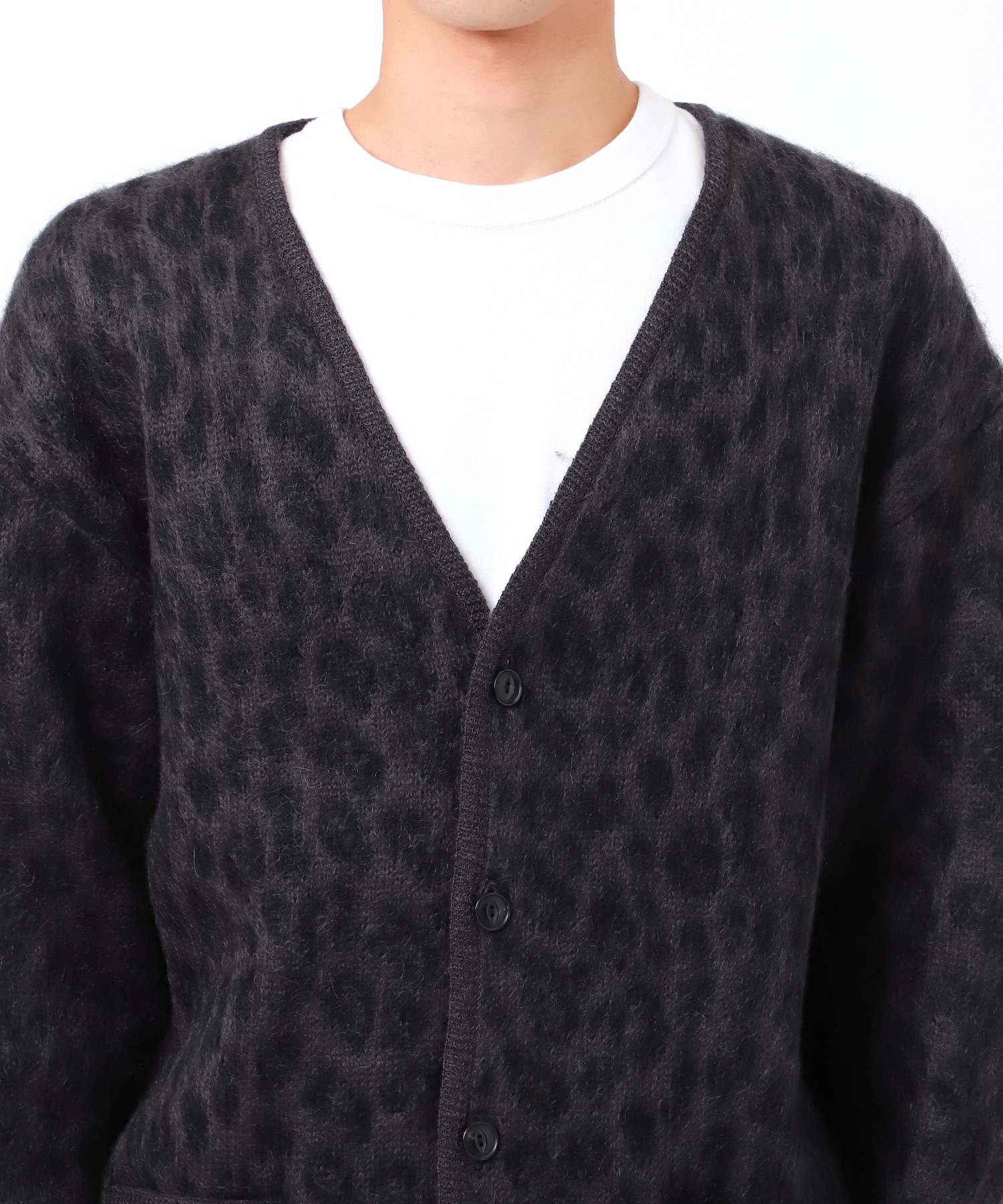 LEOPARD HEAVY MOHAIR CARDIGAN WACKO MARIA