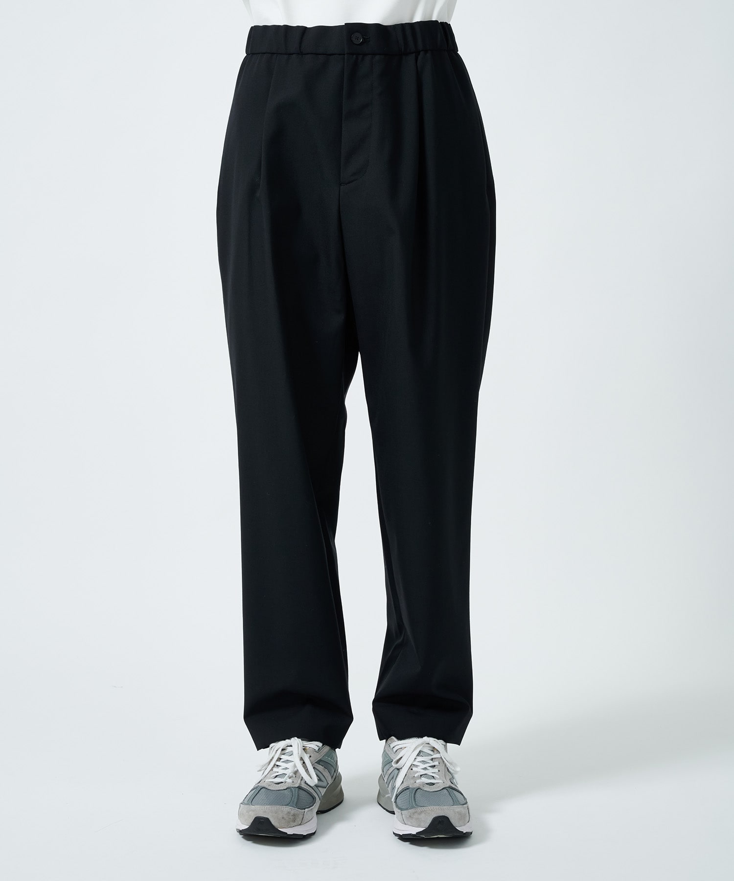 WOOL TROPICAL TAPERED EASY PANTS ATON