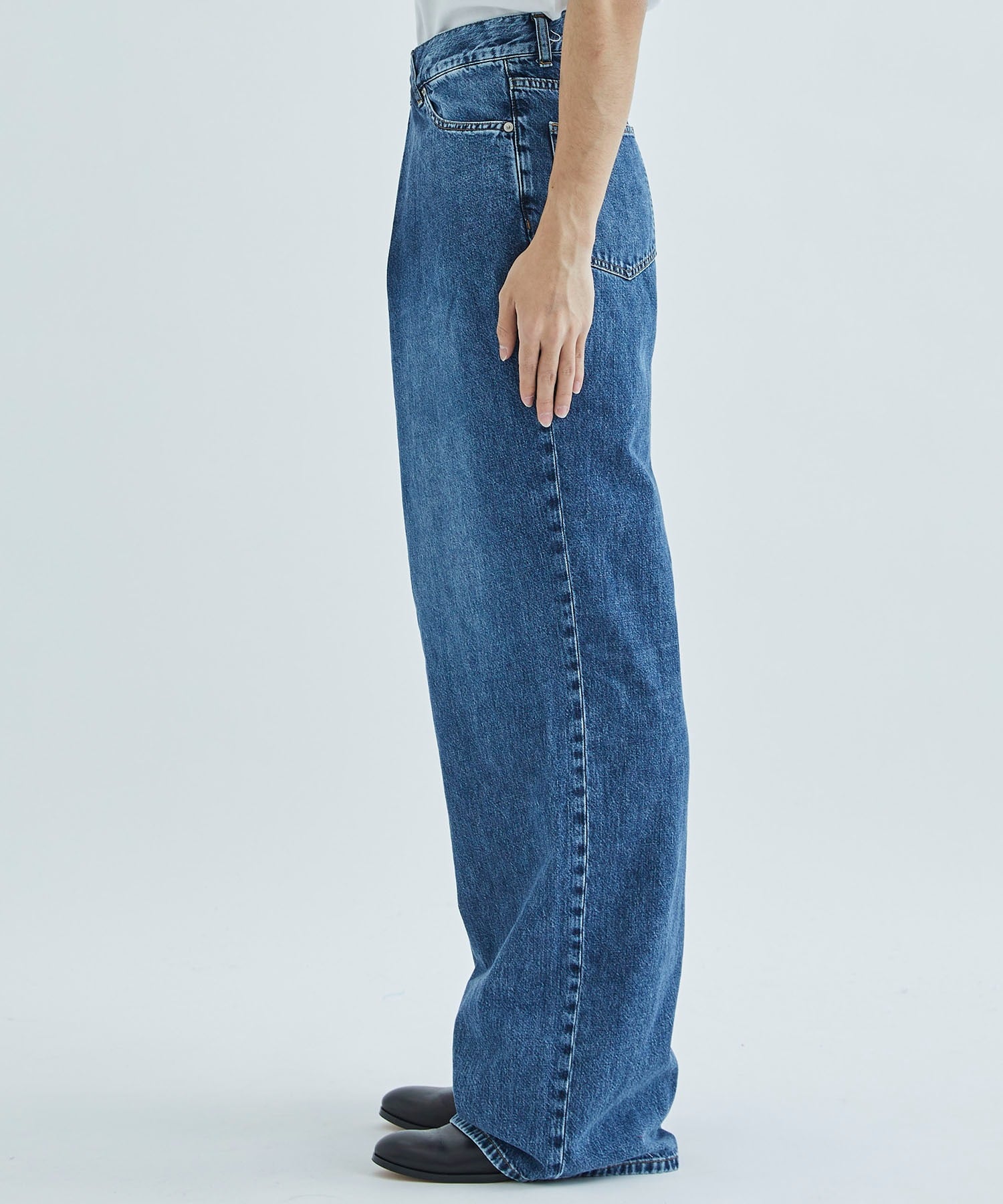 WASHED DENIM WIDE PANTS JOHN LAWRENCE SULLIVAN