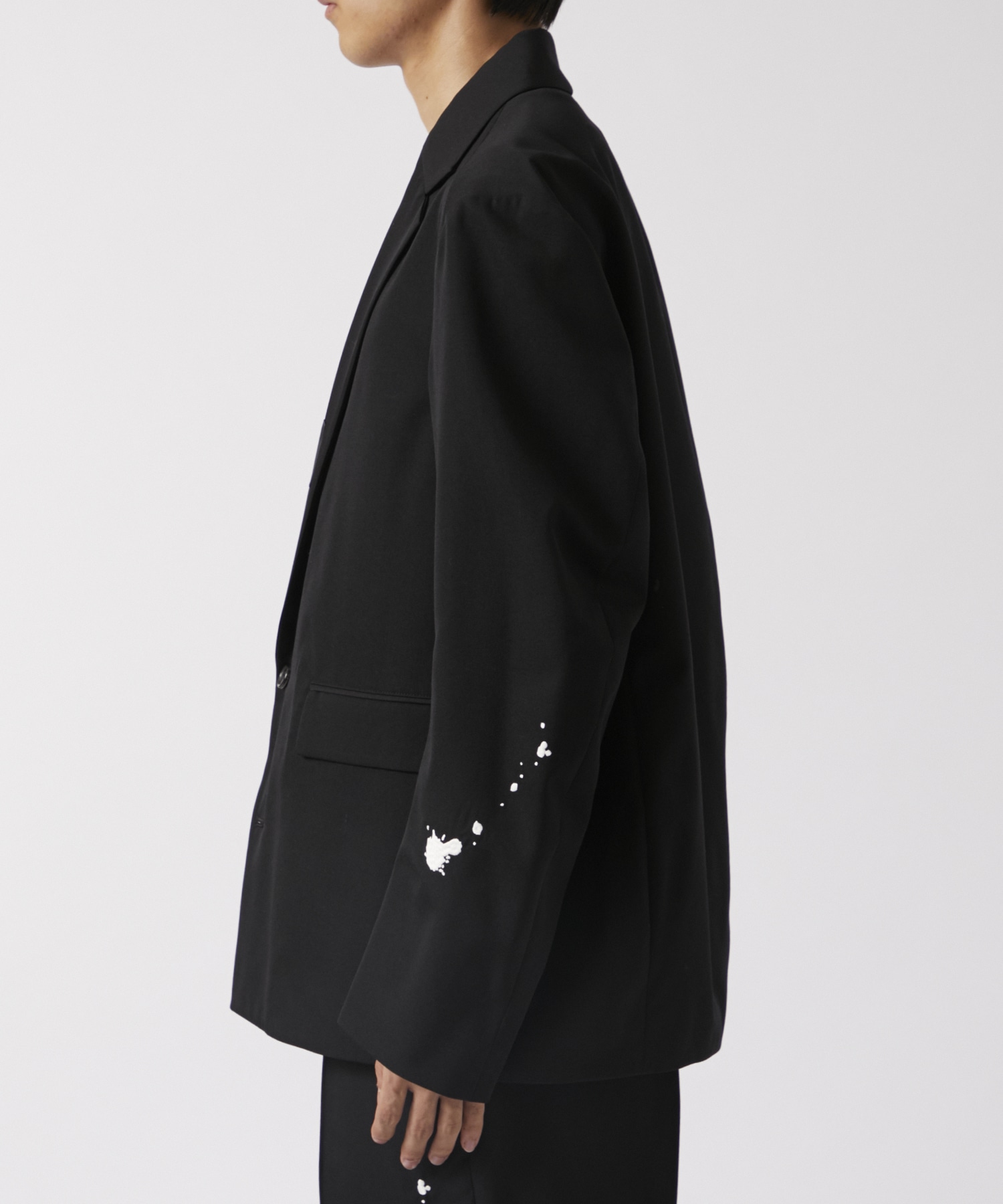 WOVEN EMBROIDERY JACKET ALMOSTBLACK