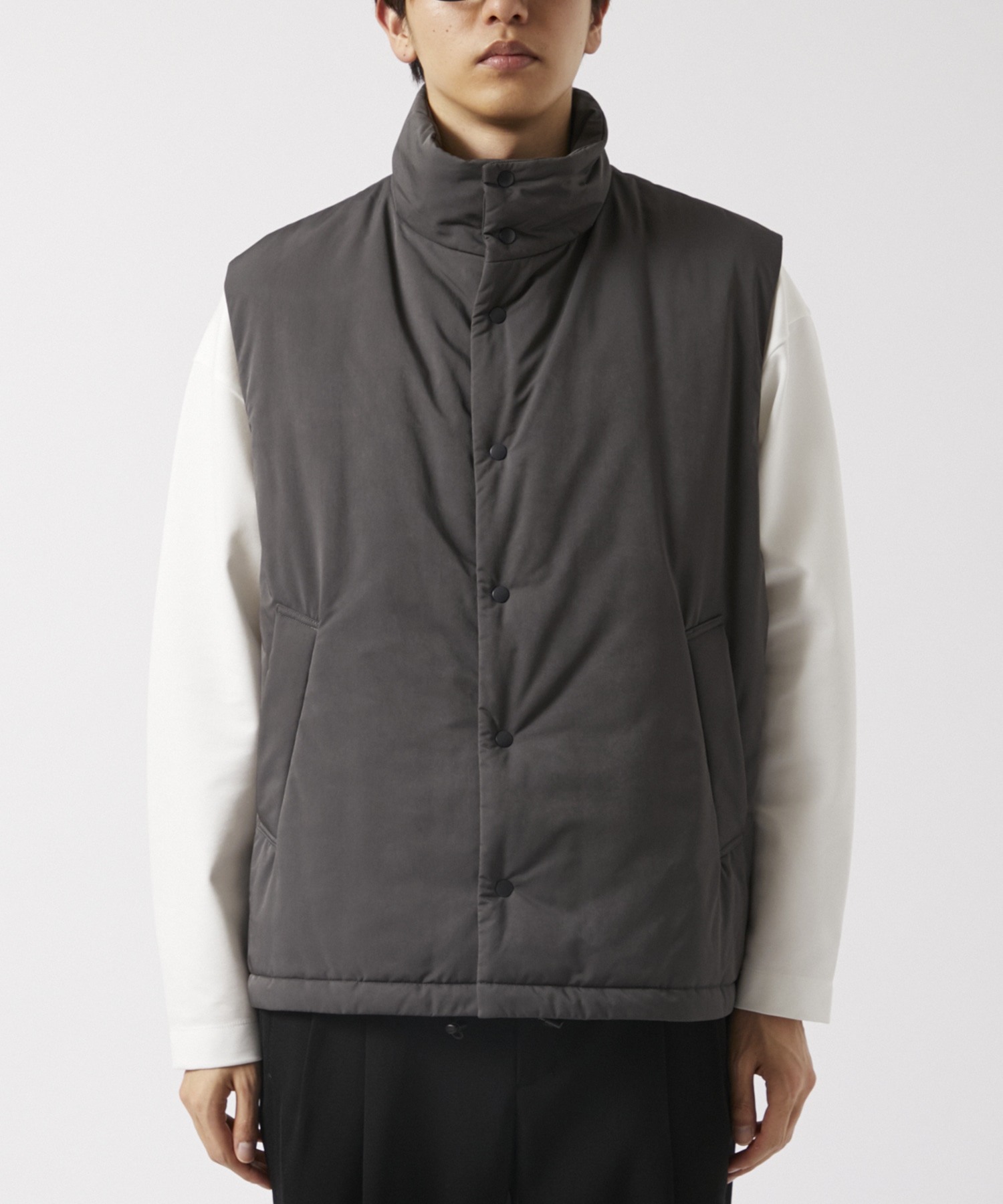 VINTAGE NYLON TWILL PADDED VEST ATON