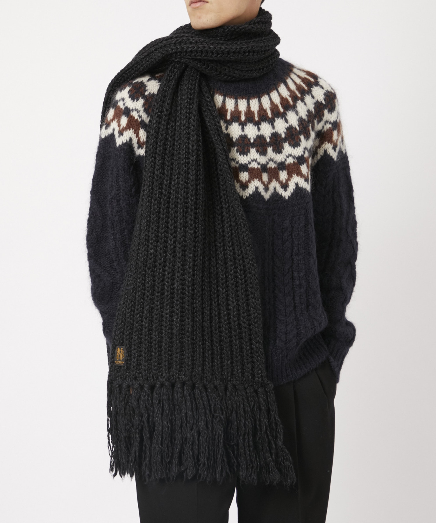 FRINGE MUFFLER LONG BATONER