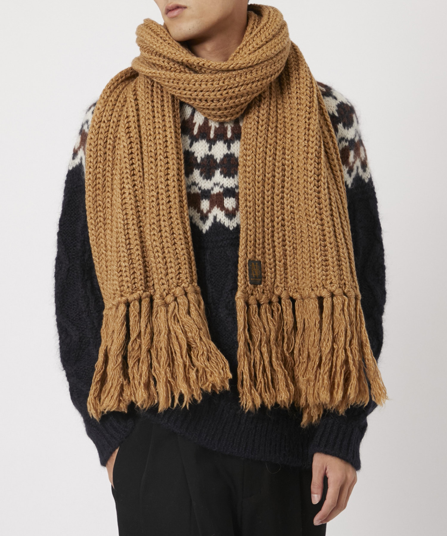 FRINGE MUFFLER LONG BATONER