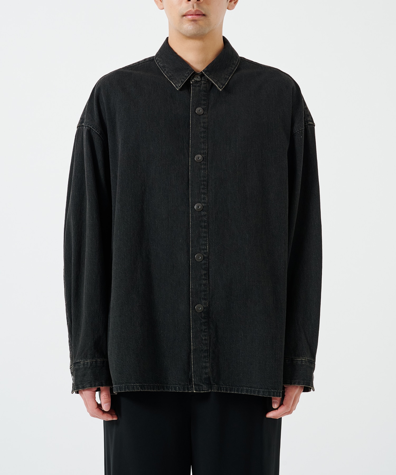 シャツ/ブラウス(長袖/七分) gucci vintage black denim shirt ac Gucci ボタン デニムシャツ | ブルー | FARFETCH JP
