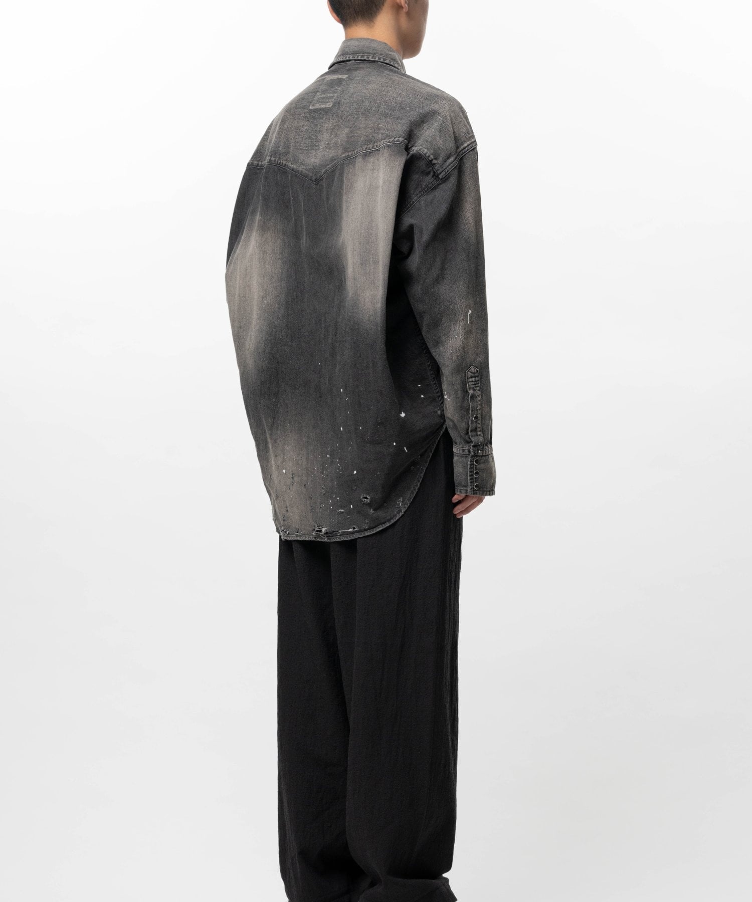 DENIM SHIRTS w STICKER Maison MIHARA YASUHIRO