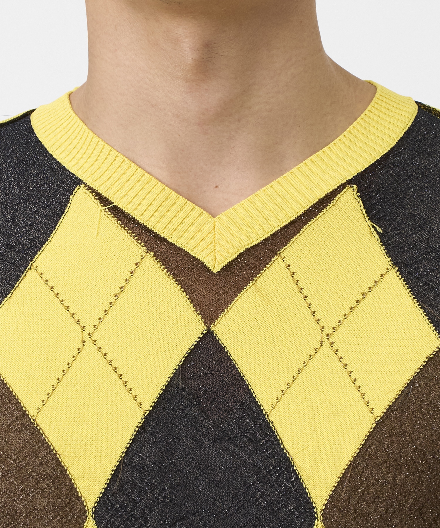 REVERSED ARGYLE SWEATER MASU