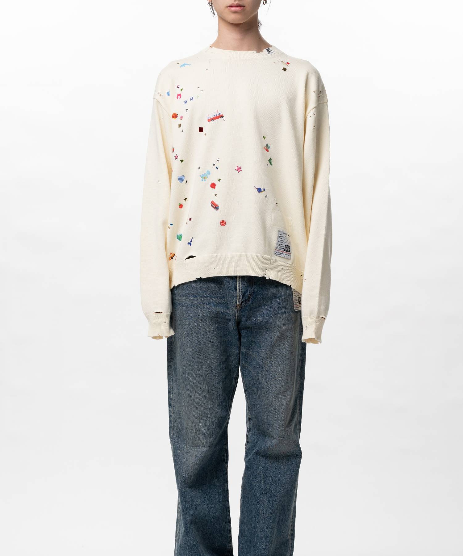 KIDS STICKER KNIT PULLOVER Maison MIHARA YASUHIRO