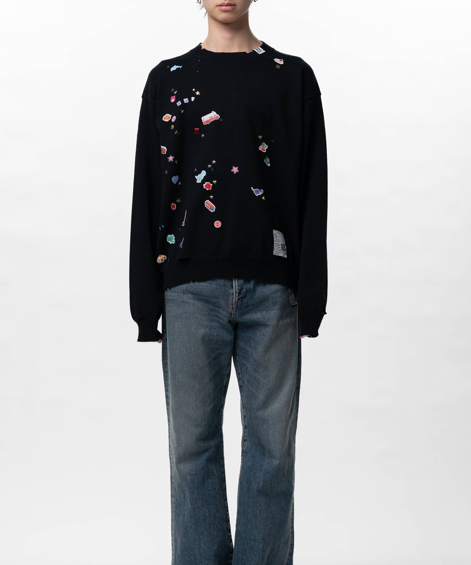 KIDS STICKER KNIT PULLOVER Maison MIHARA YASUHIRO