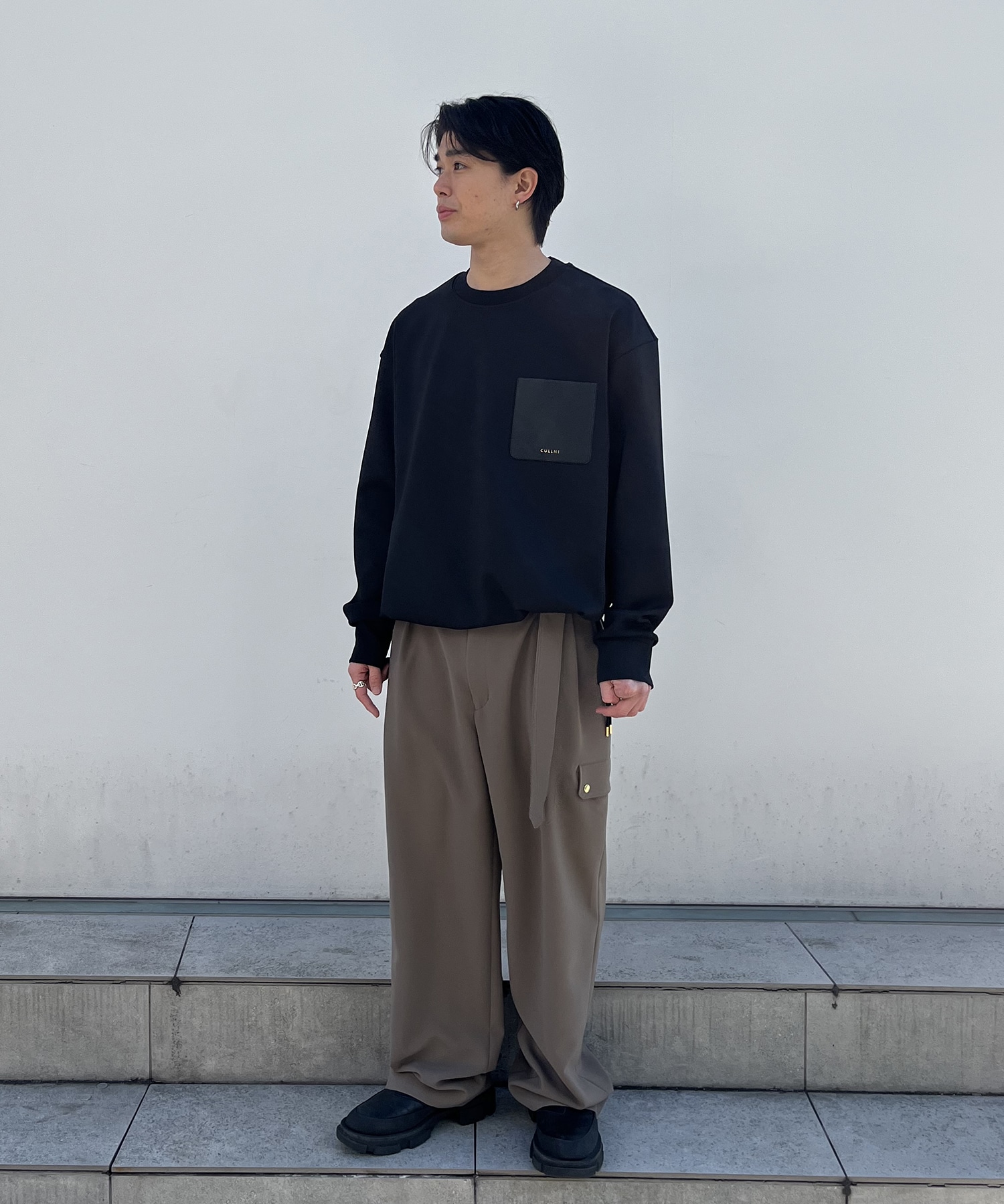 〈別注〉PO Tops With Washable Leather Pocket CULLNI