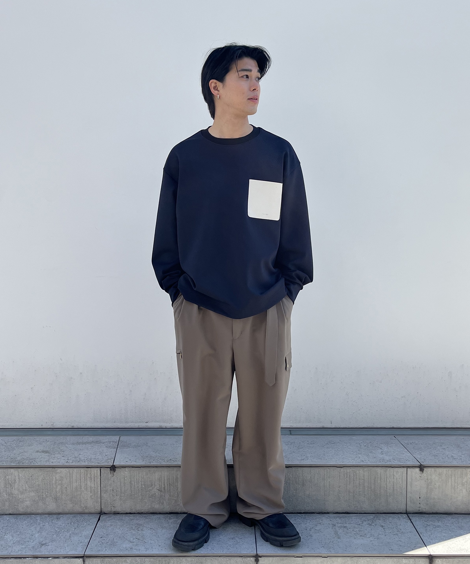 〈別注〉PO Tops With Washable Leather Pocket CULLNI