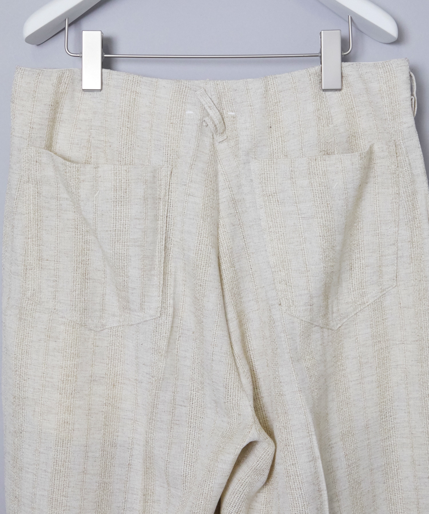 JACQUARD LINEN STRIPE TUCK-BAGGY saby