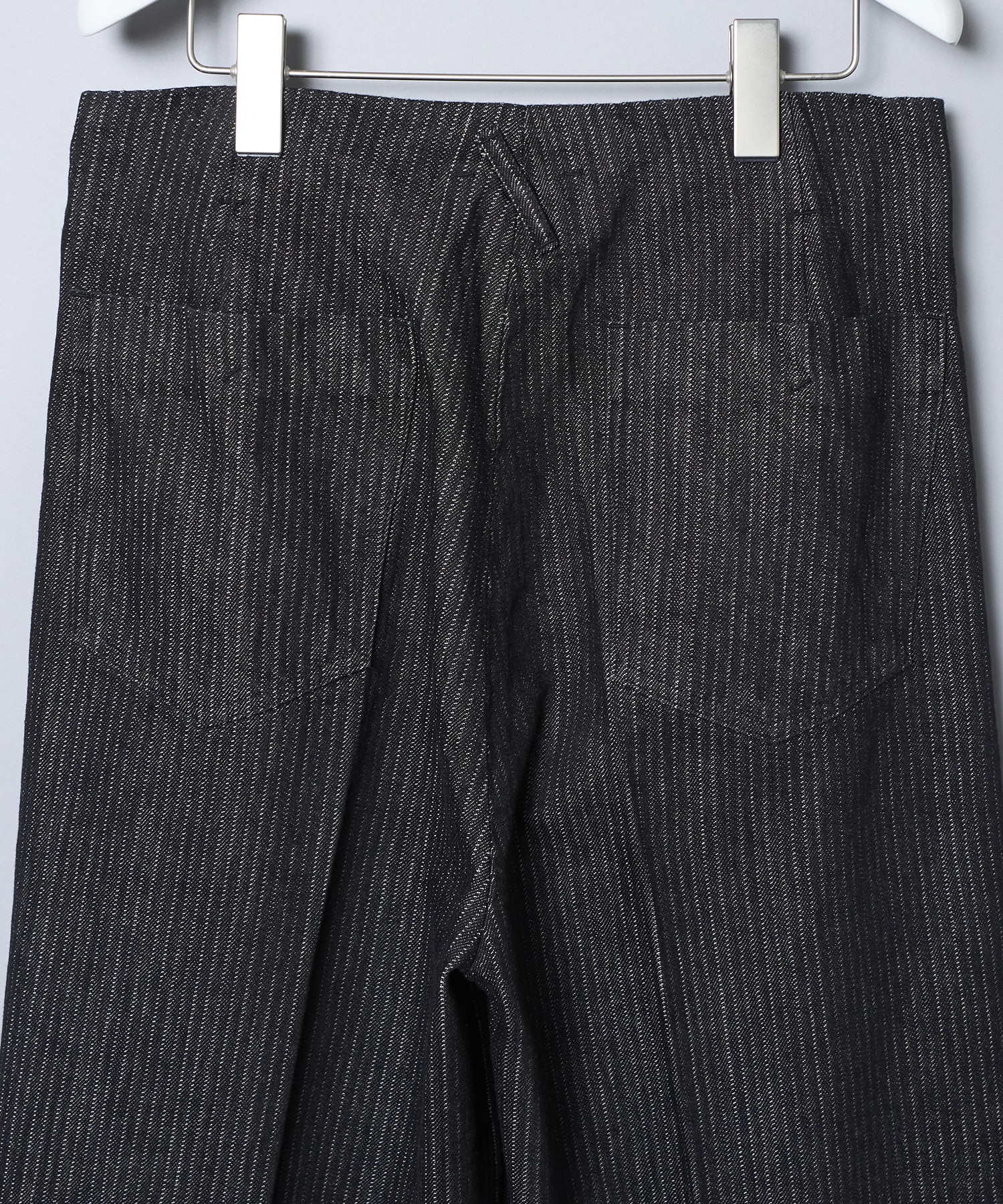 STRIPE DENIM TUCK-BAGGY- One Wash - saby