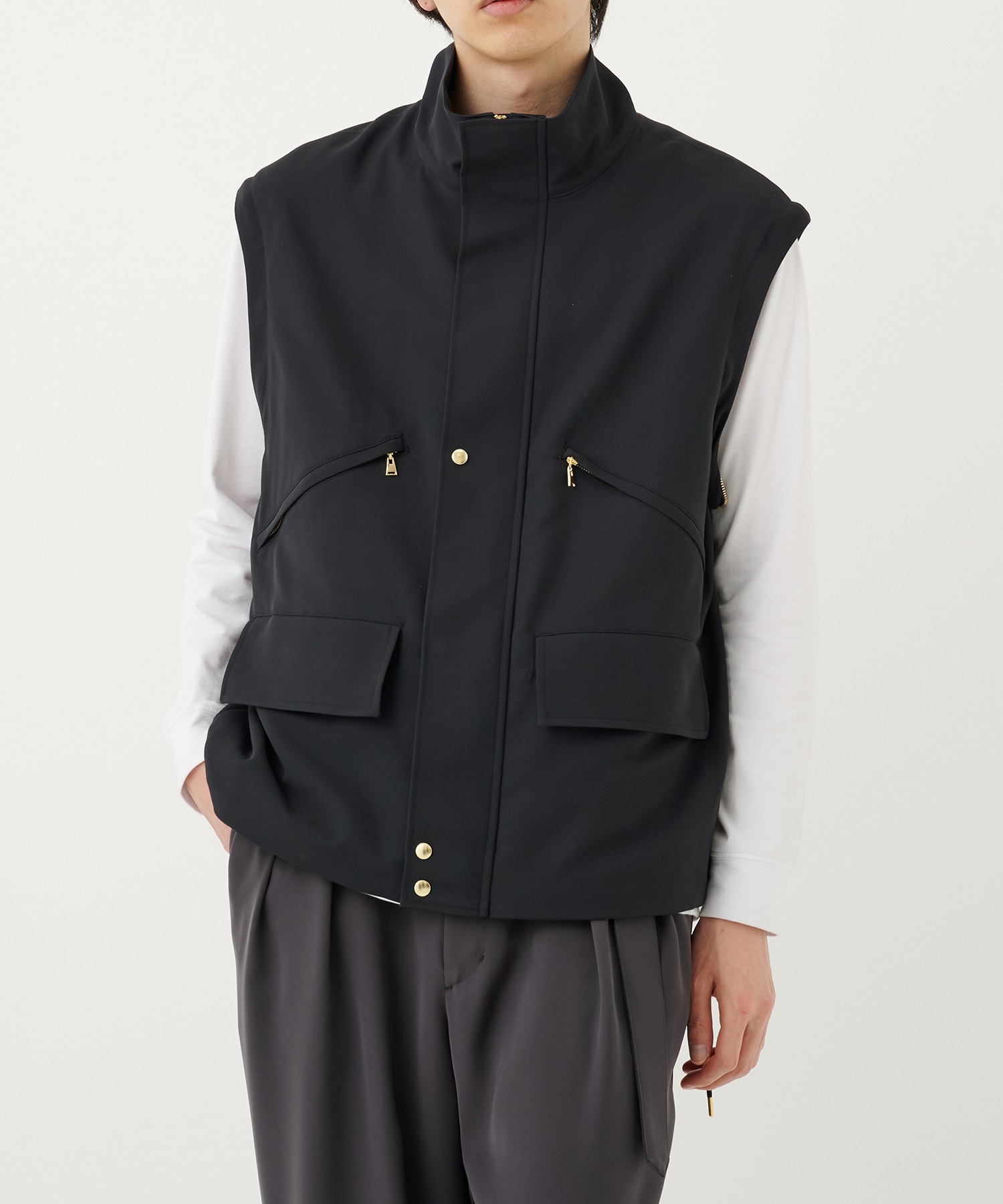 Dry Karsey Removable Sleeves Drawstring Short Coat CULLNI