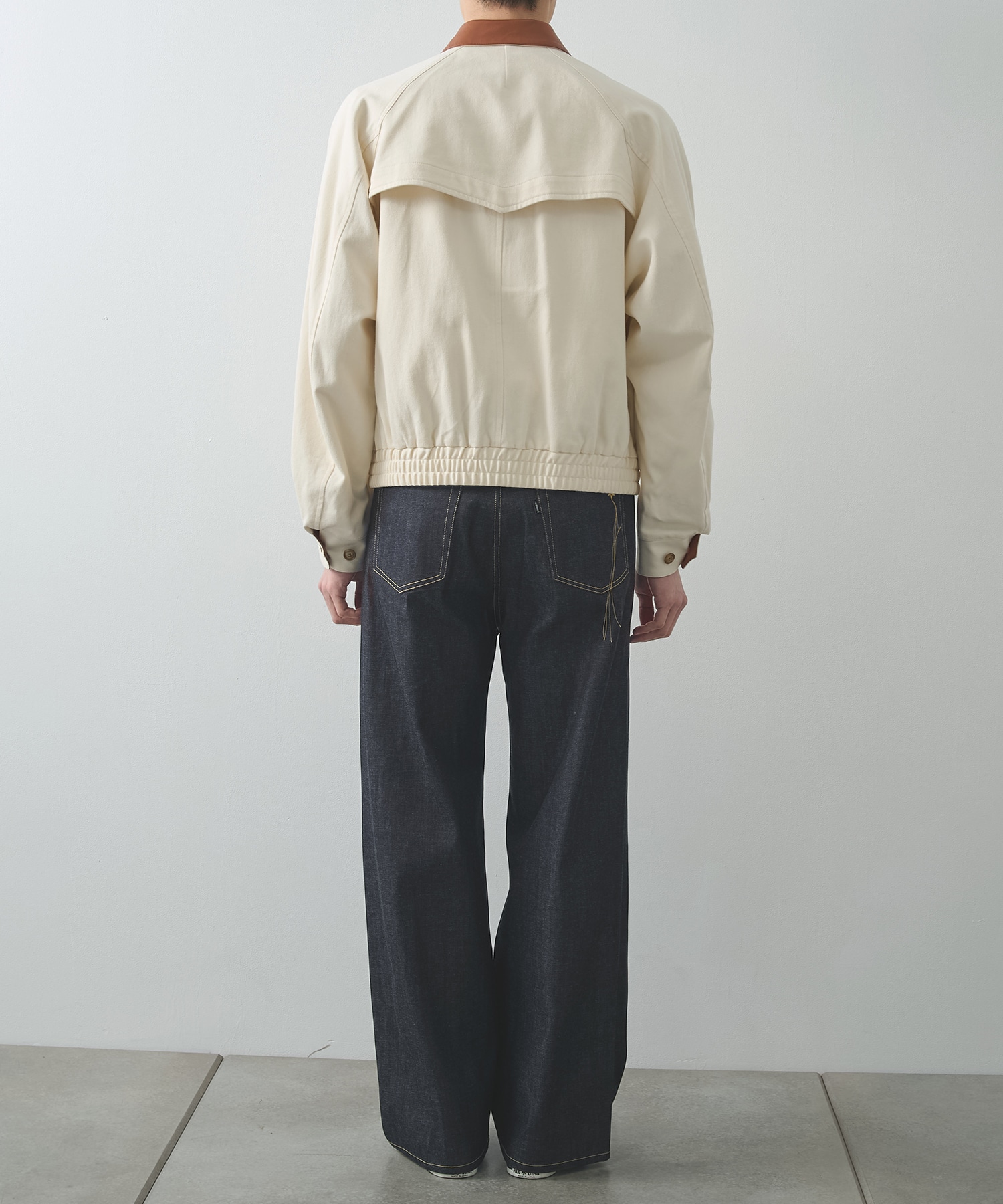 別注 LEATHER-COLLAR GUNFLAP ZIP BLOUSON IRENISA