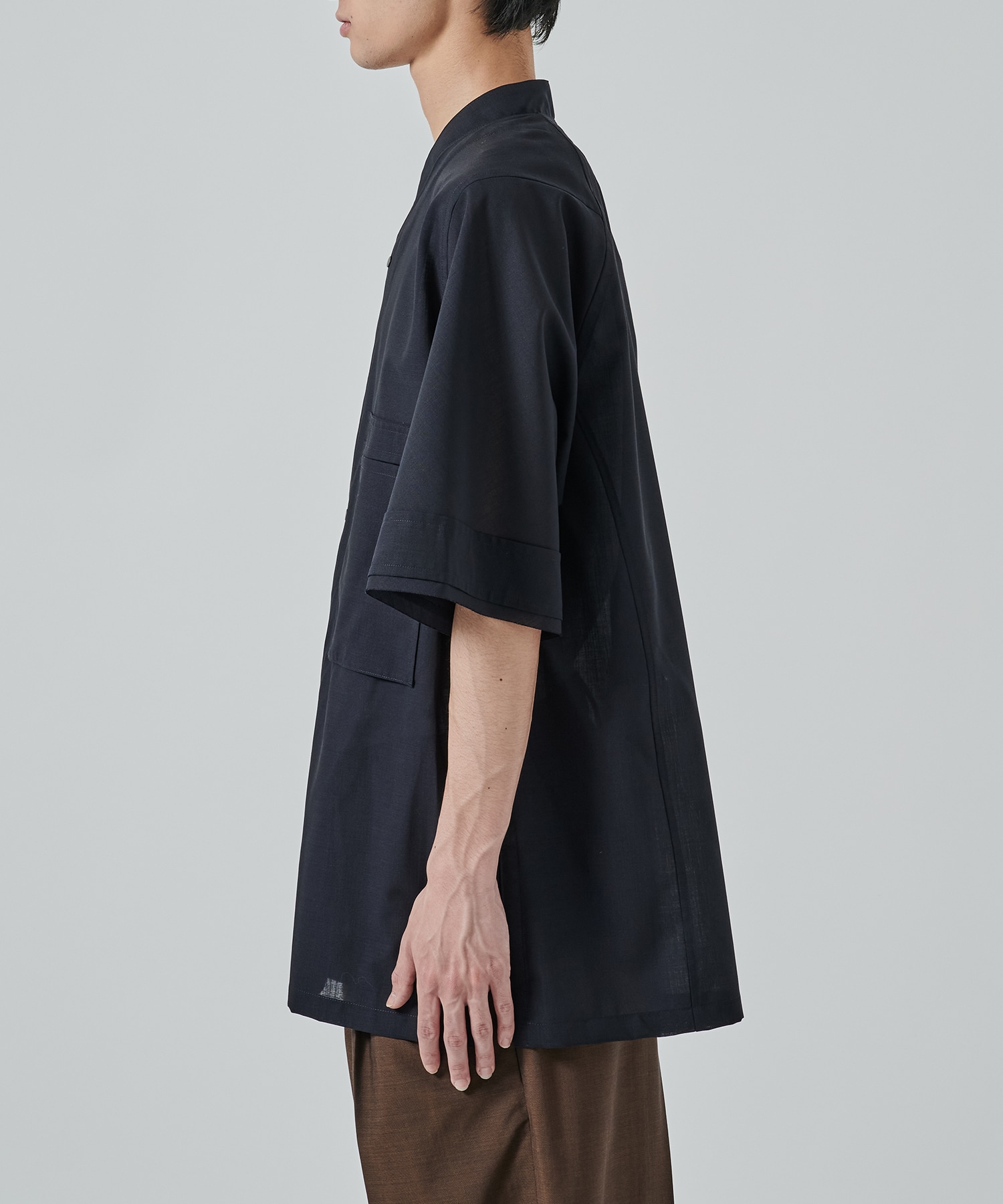 STAND COLLAR SHORT-SLEEVED SHIRT IRENISA