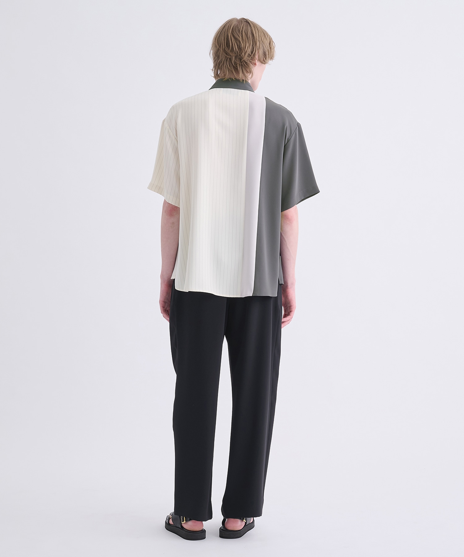 Double Satin Bi Color Short Sleeve Shirt CULLNI
