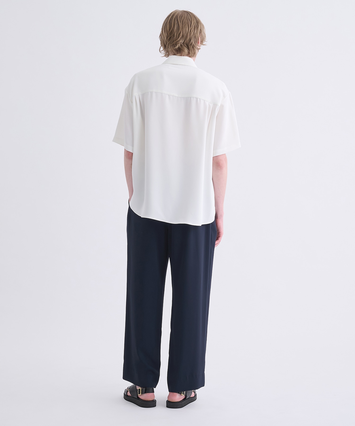 Double Satin Bow Tie Short Sleeve Shirt CULLNI