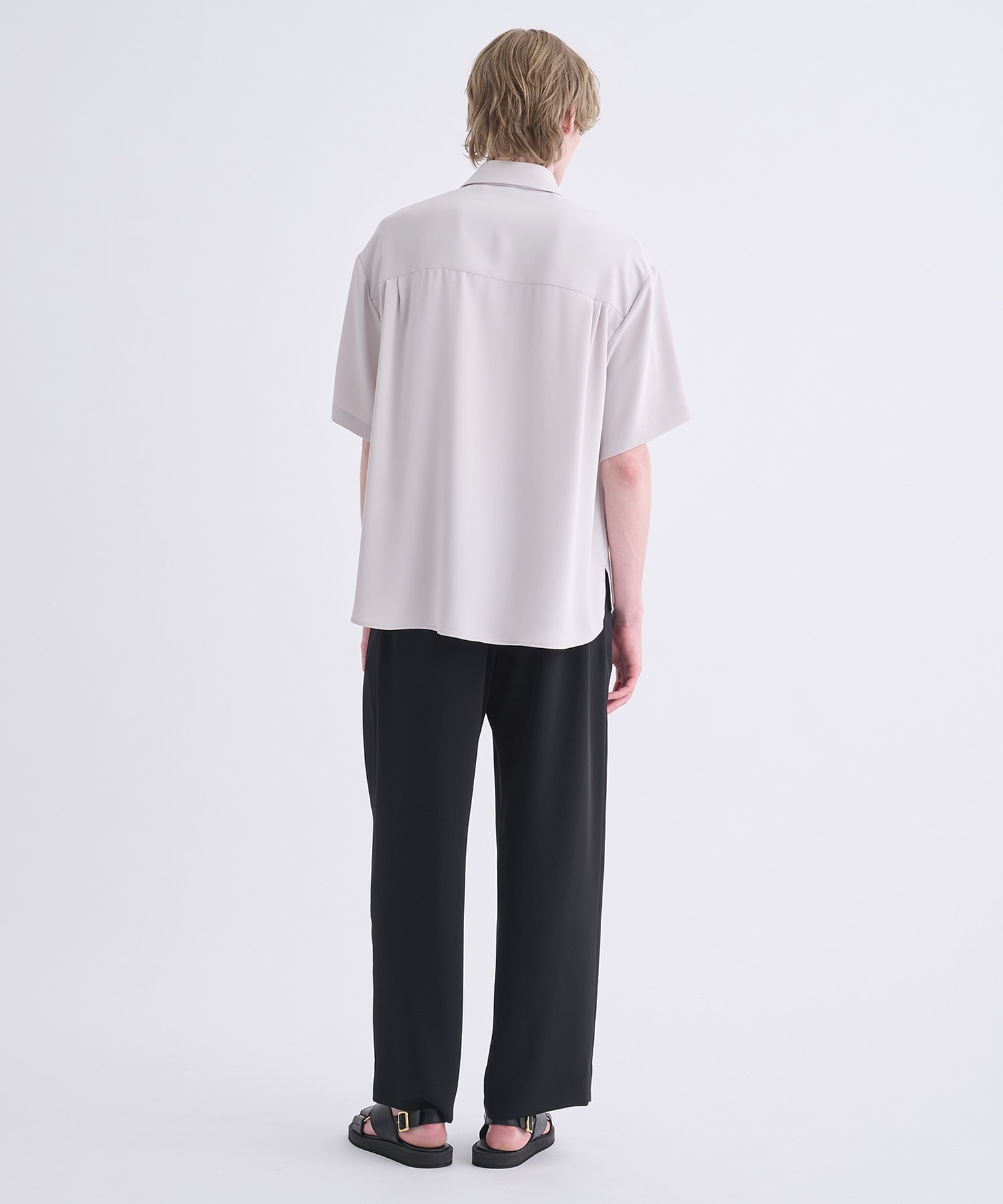 Double Satin Bow Tie Short Sleeve Shirt CULLNI