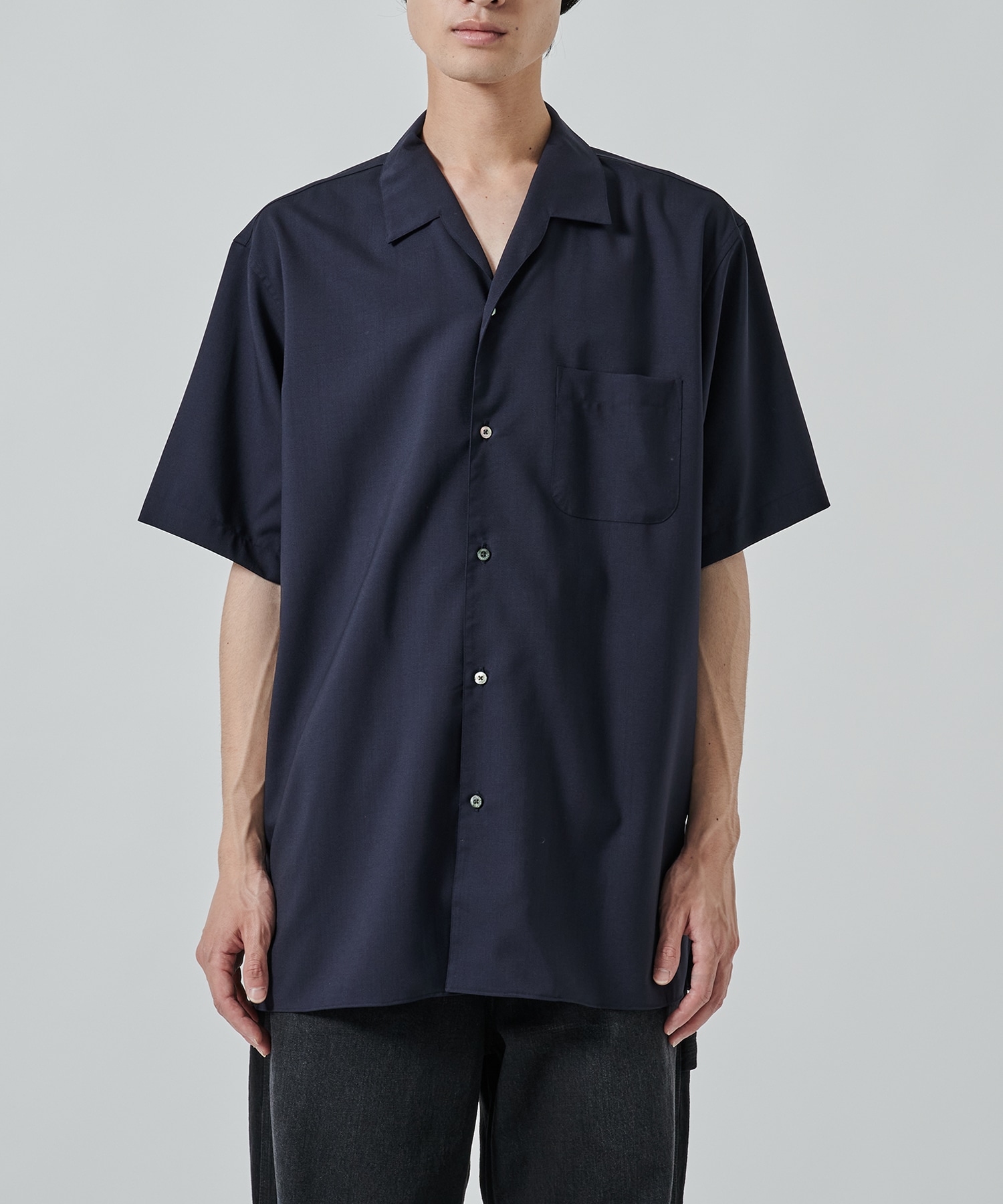 ITALIAN OPEN COLLAR S/S SHIRT 