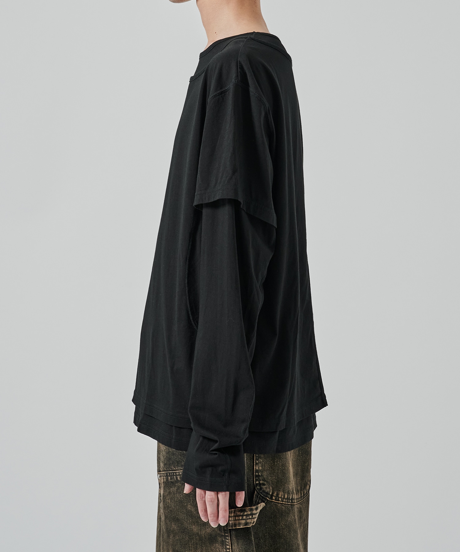 〈別注〉 DOUBLE LAYERD LONG SLEEVE TSHIRT NVRFRGT