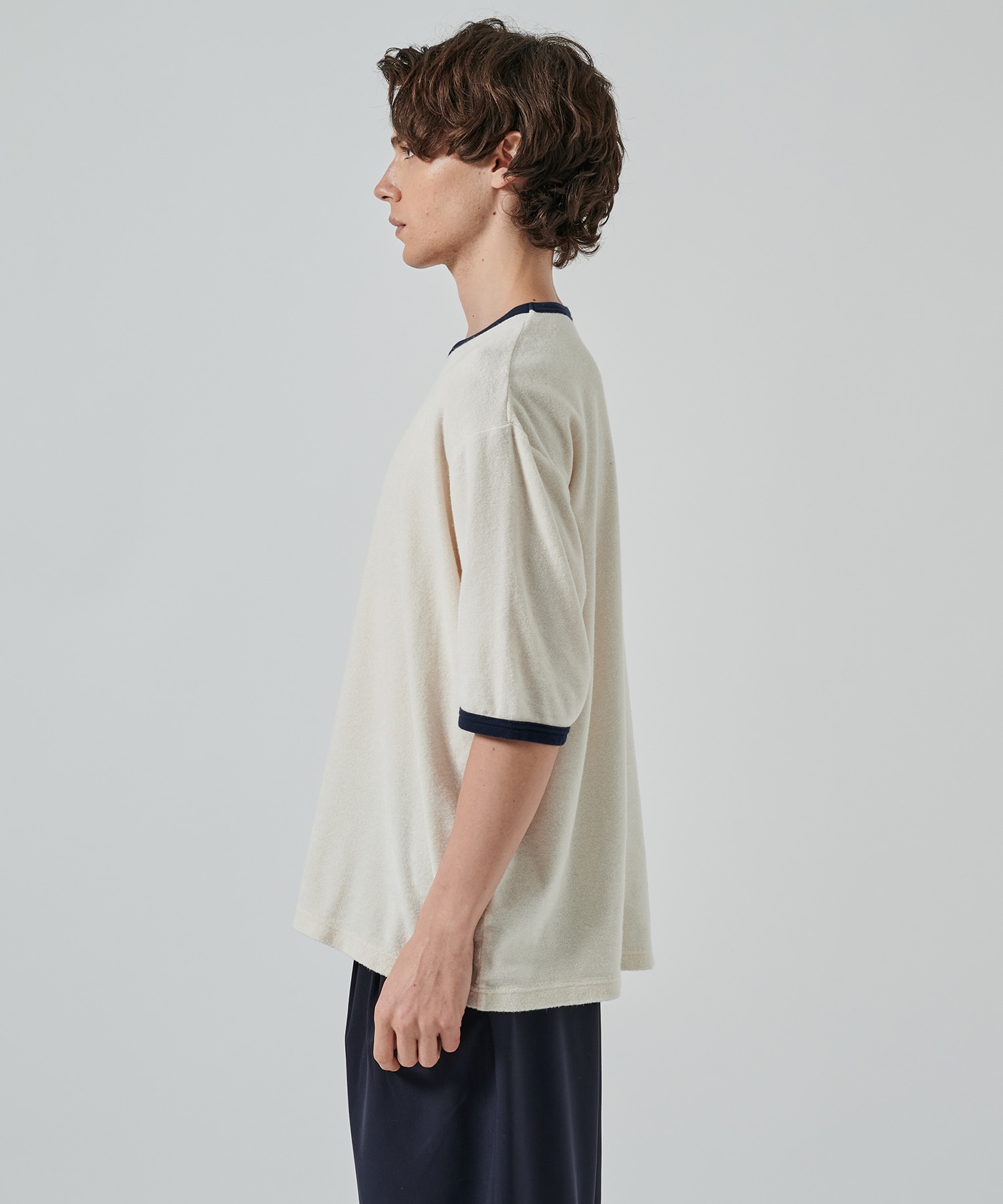 ORGANIC COTTON PILE RINGER PILE TEE MARKAWARE/marka