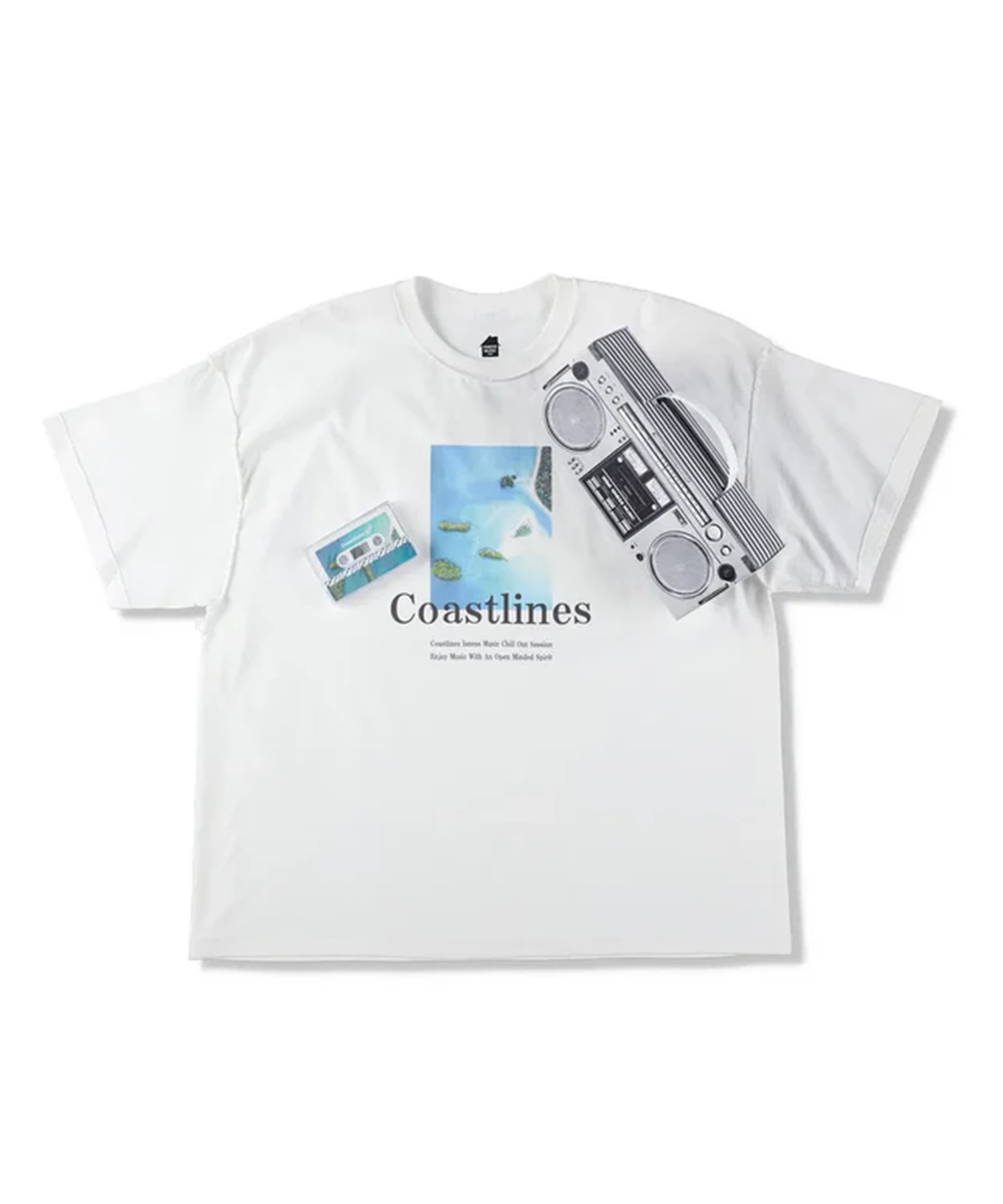 Coastlines T-SHIRT with cassette tape is-ness