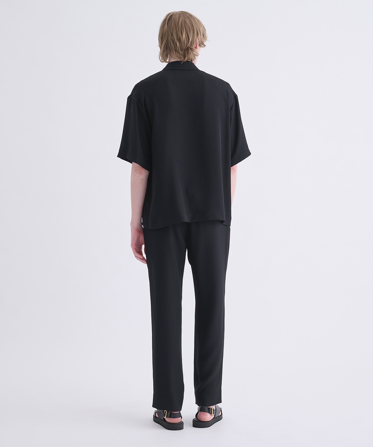 Dry Double Satin 1Tuck Pant with Long Belt CULLNI