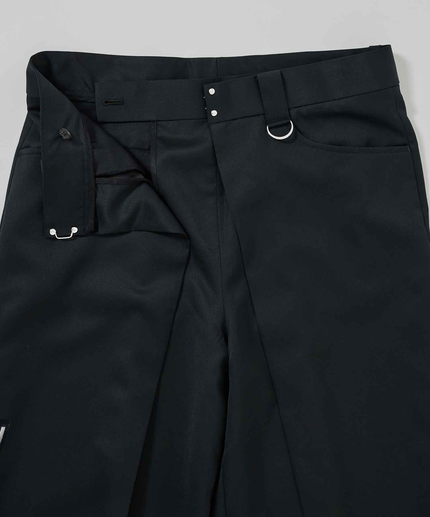 別注 SUMMER WOOL GABARDINE FOLDED WIDE TROUSERS JOHN LAWRENCE SULLIVAN