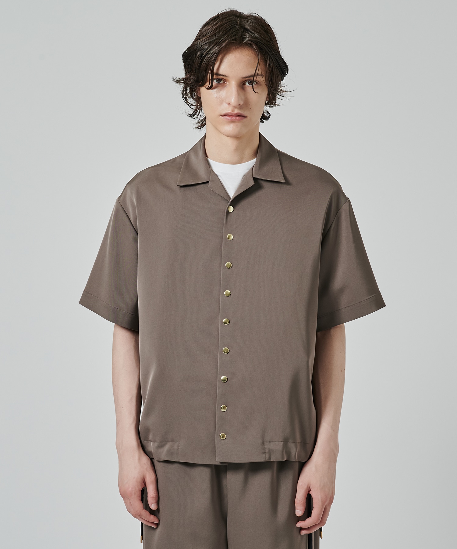 Dry Stretch Twill Drawstring Open Coller Short Sleeve Jaket CULLNI