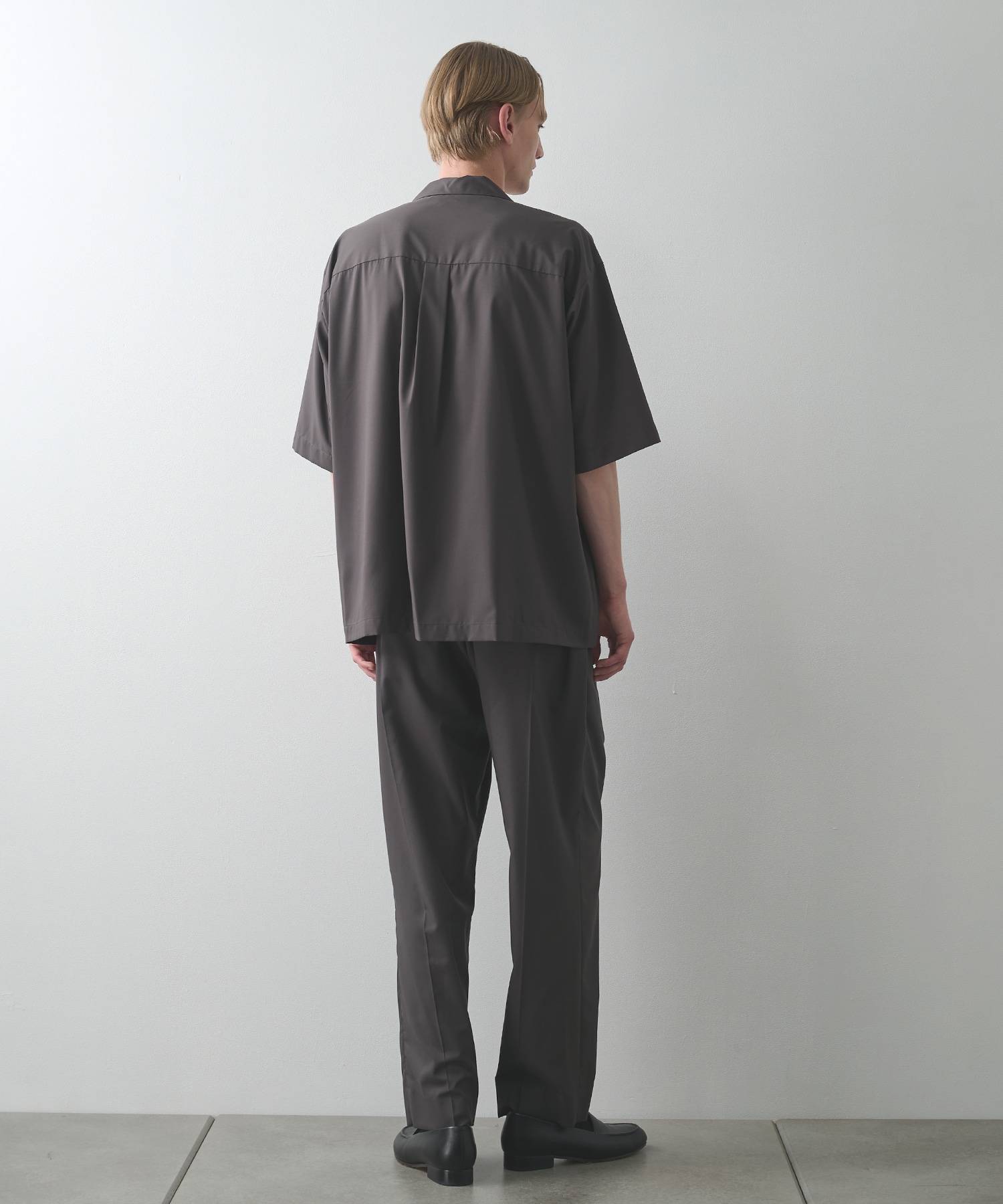 PGG グレー ショートスリーブシャツ Regen Glanz シャツ cropped short sleeve shirt/クロップドショート