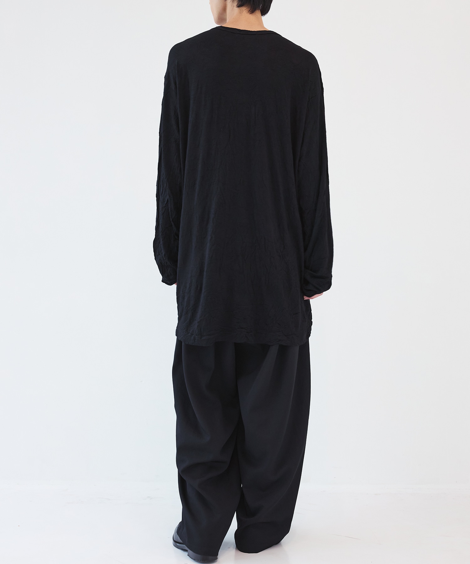WASHABLE WOOL JERSEY ROUND NECK LONG SLV T Yohji Yamamoto