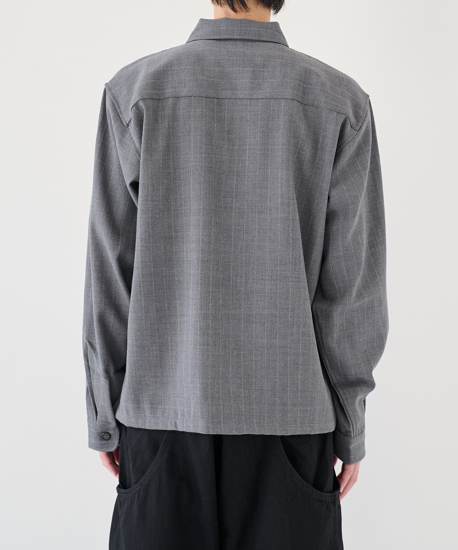 WOOL STRIPE ZIP SHIRT JieDa