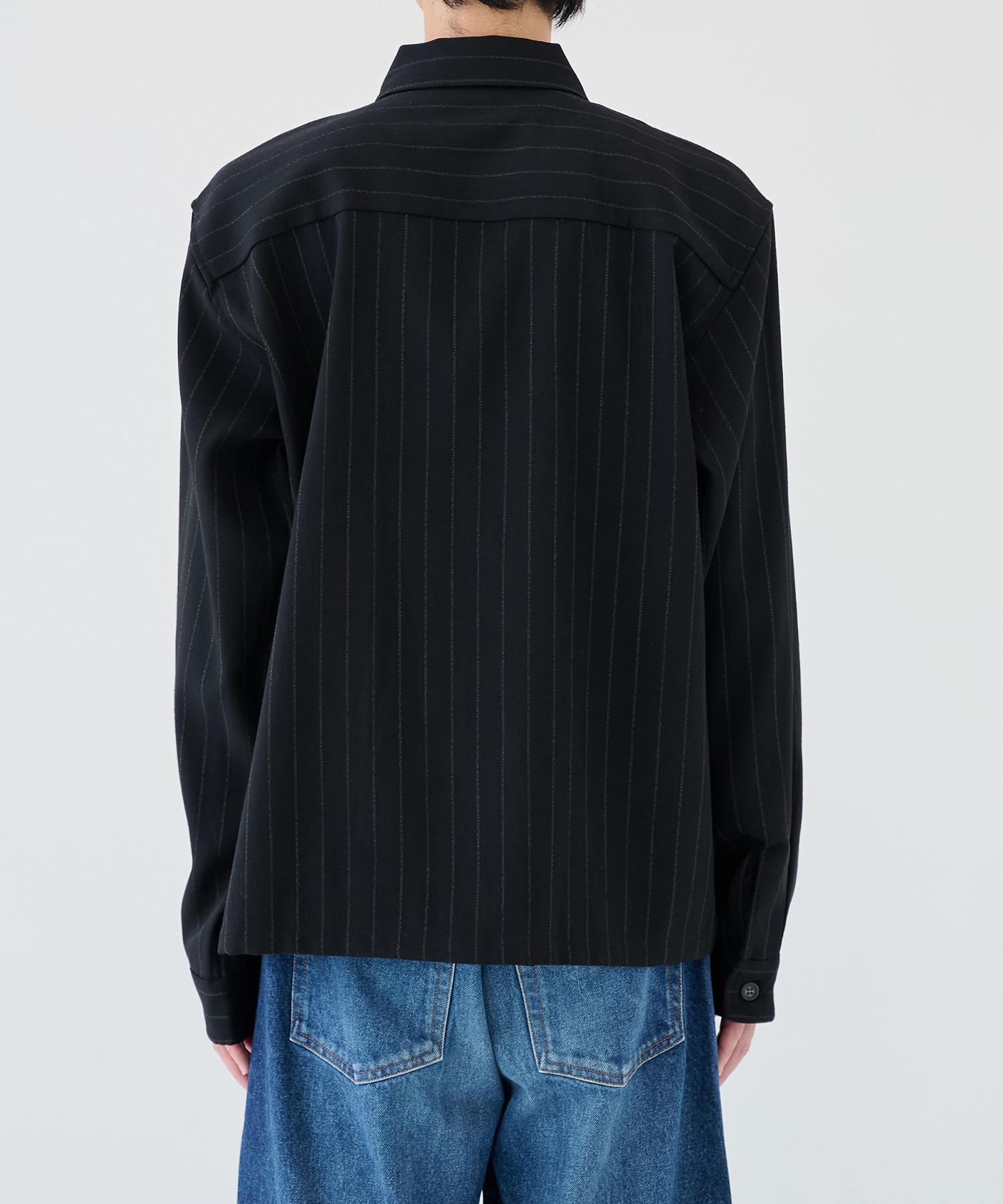 WOOL STRIPE ZIP SHIRT JieDa