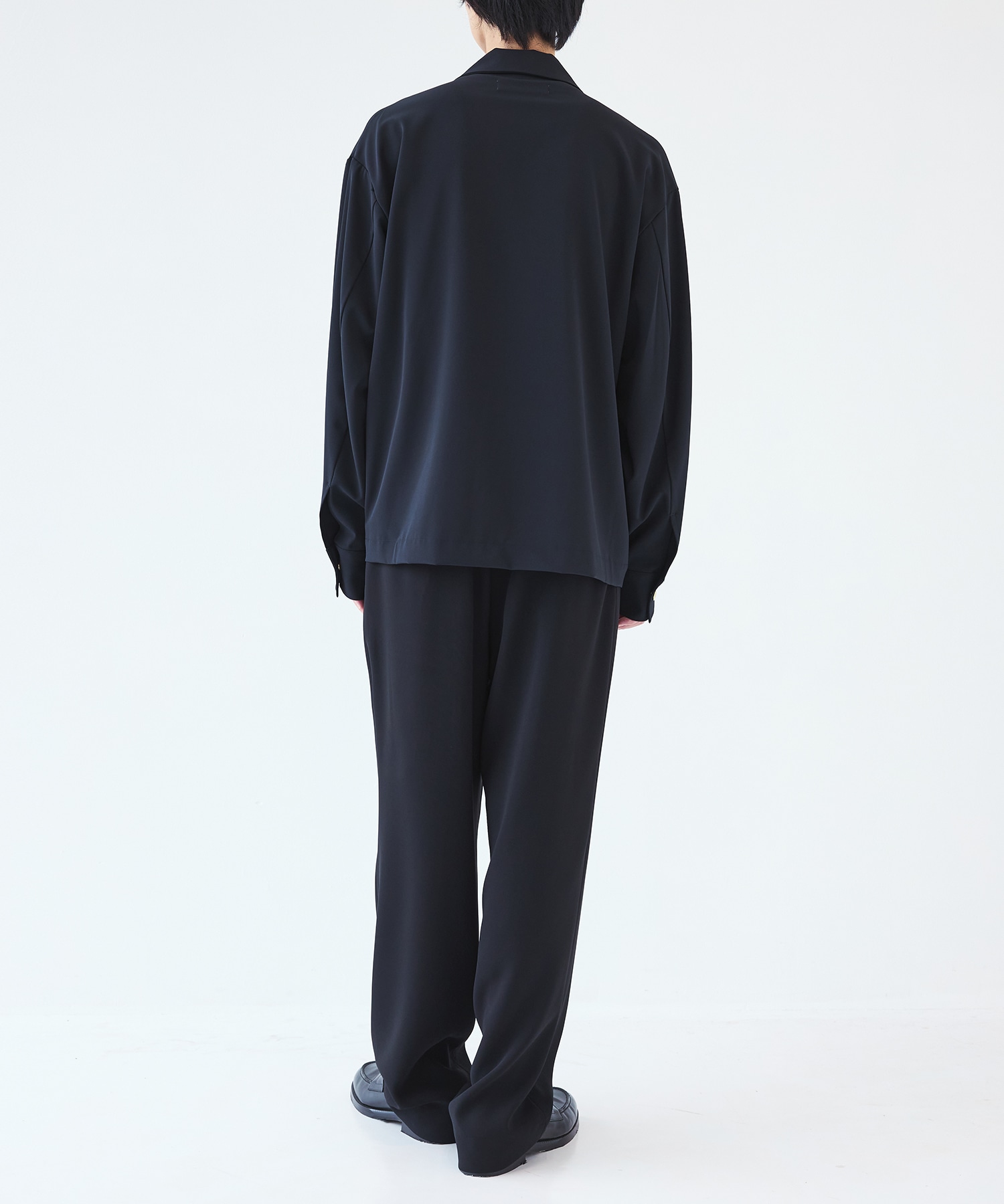 Stretch Twill Tie Locken Open Collar Shirt CULLNI