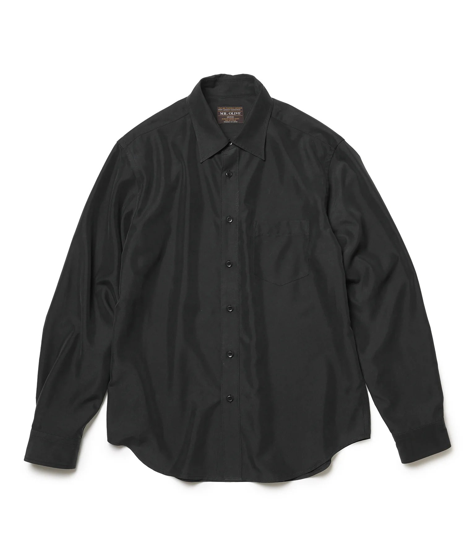 T/R POWDER POPLIN CLOTH /REGULAR COLLAR SHIRT MR.OLIVE