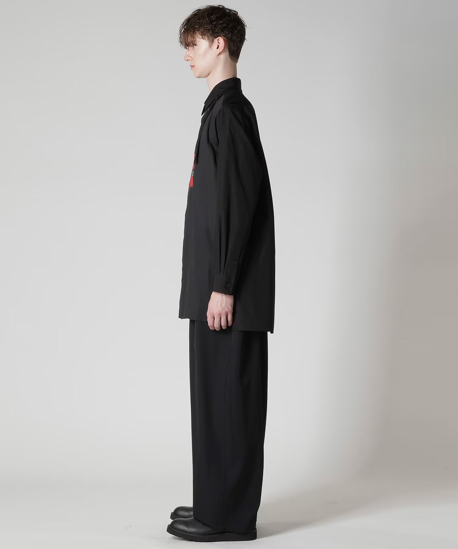 OVERSIZED SILHOUETTE SHIRT IN BROAD AND CELLULOSE BLACK DAHL Y's for men
