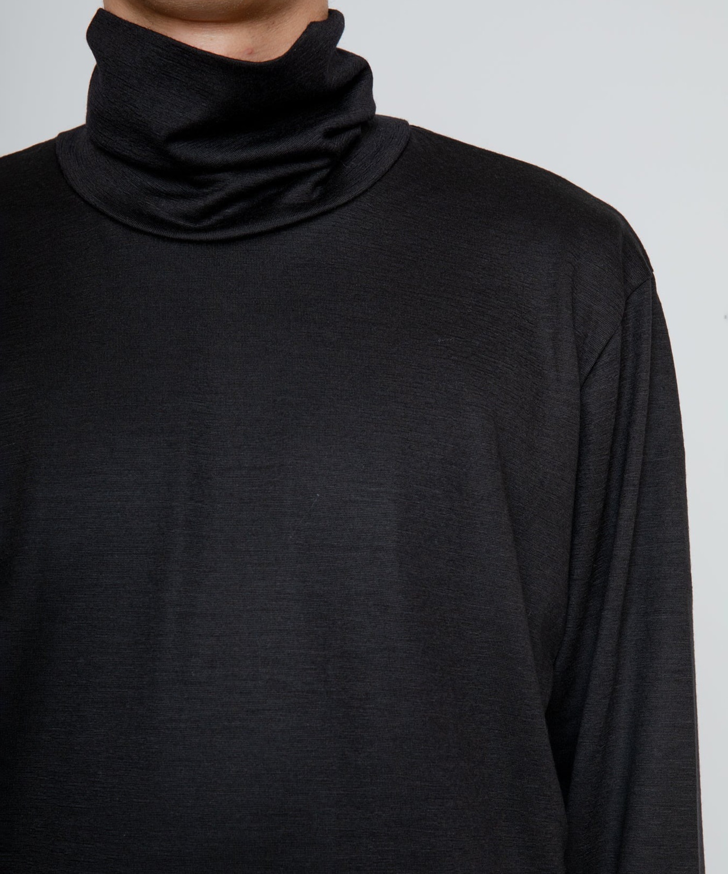 WASHABLE-WOOL HIGH NECK SHIRT RAINMAKER