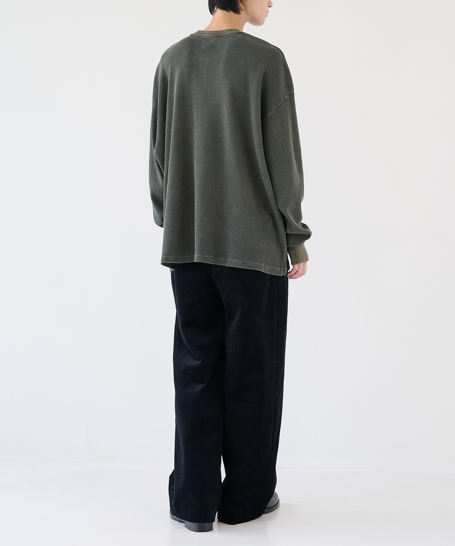 18G Garment Dye Waffle Henry Neck KANEMASA PHIL.