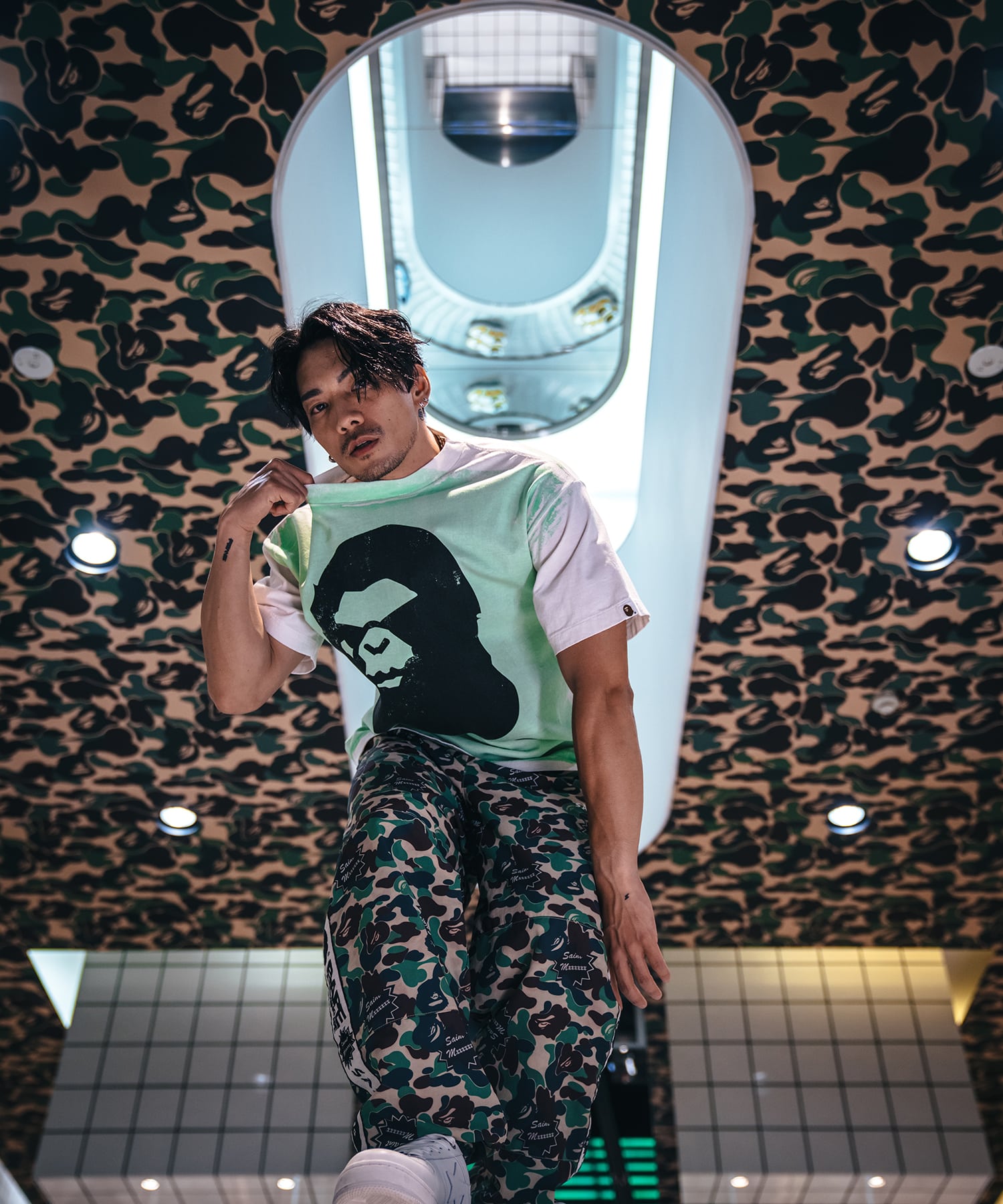 BAPE_SS TEE / HANDPRINT / SM-HR1-0000-C34 SAINT M××××××