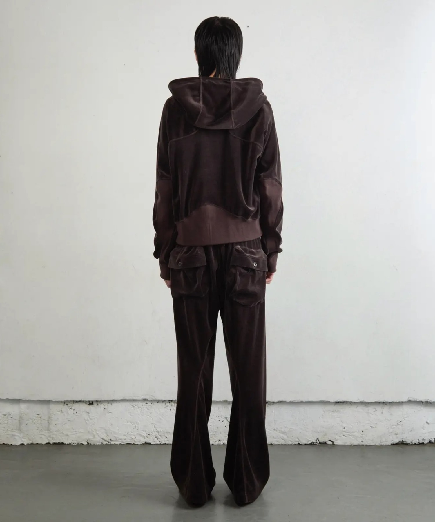 VELOUR ZIP UP HOODIE NVRFRGT