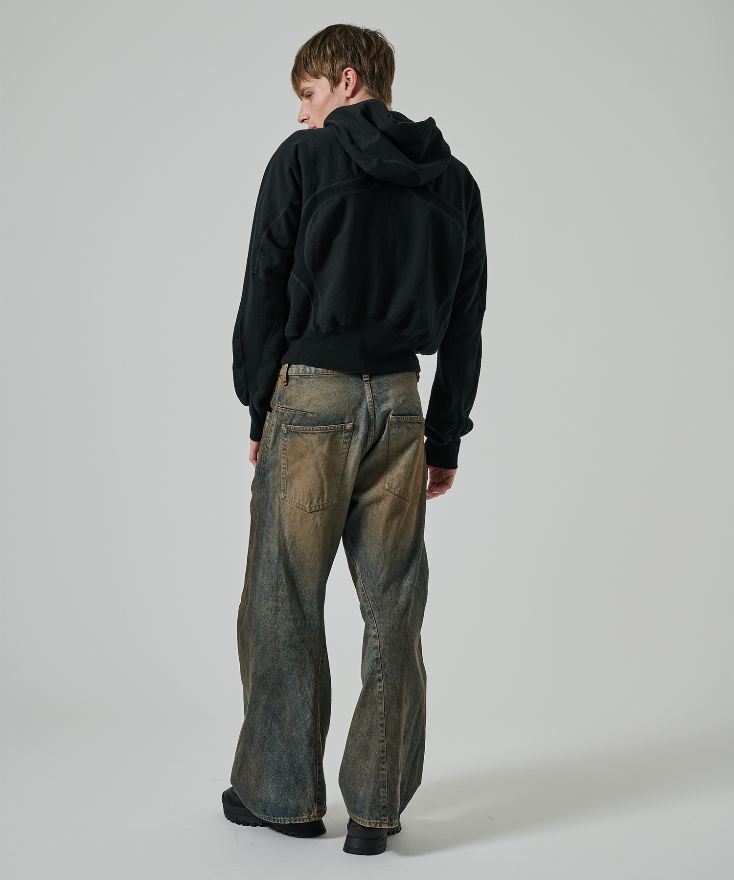 PANELLED ZIP UP HOODIE NVRFRGT