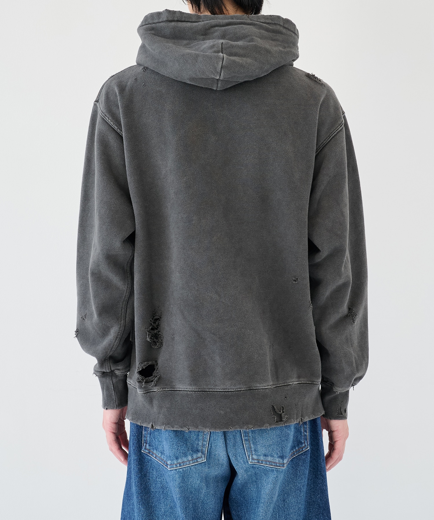 DAMAGE PATCH ZIP HOODIE JieDa
