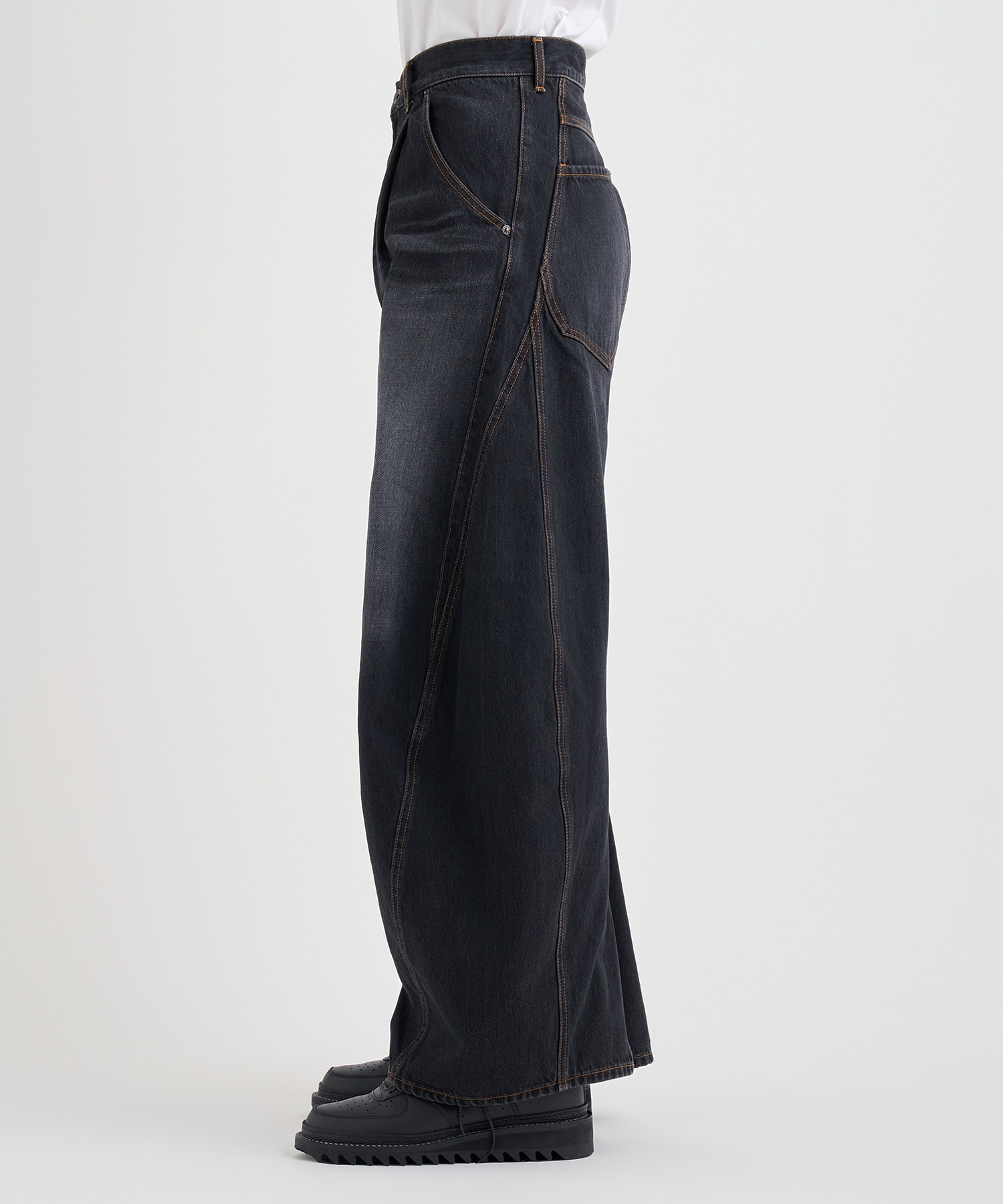3D cutting denim pants KHOKI