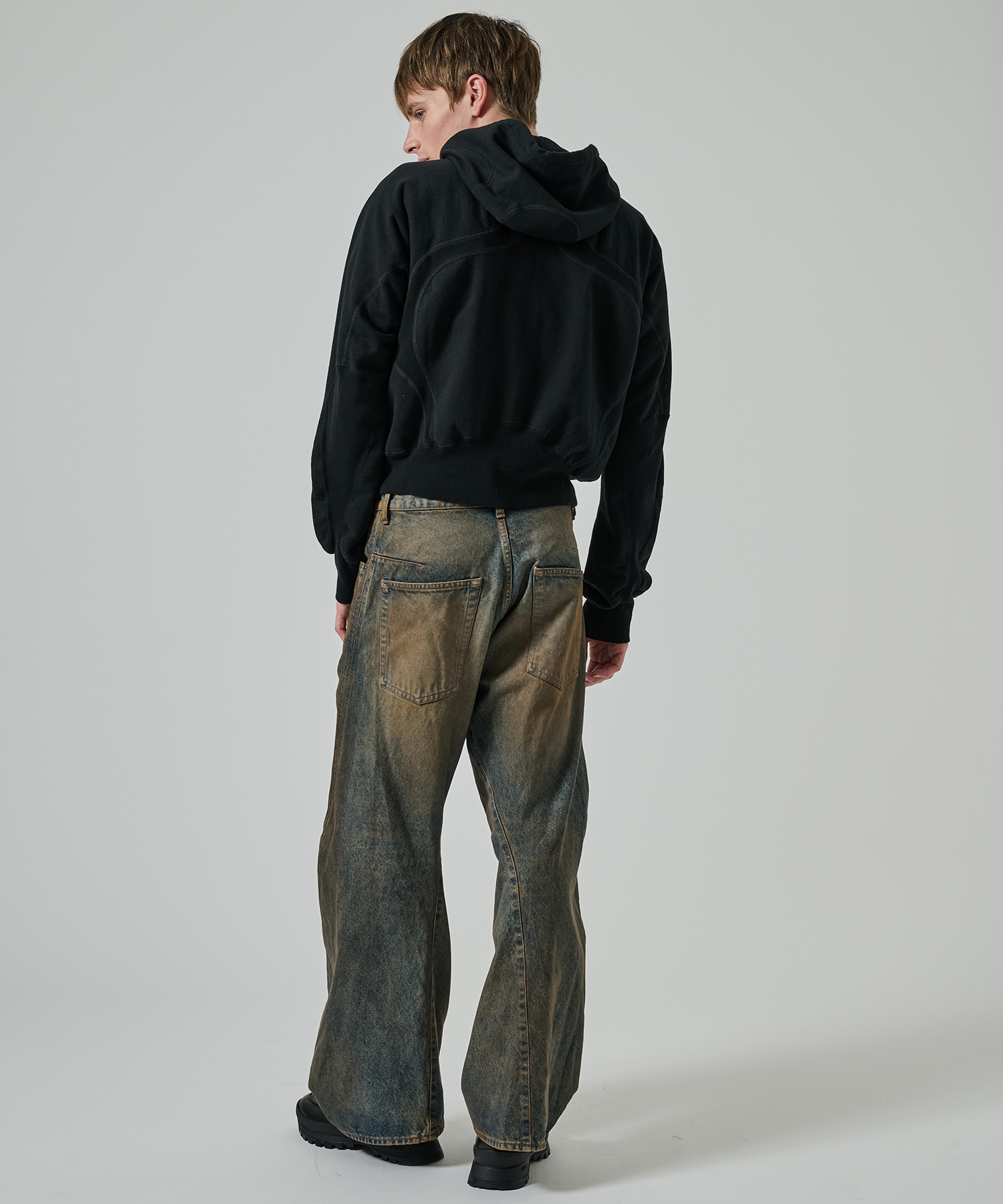 3D TWISTED WIDE LEG JEANS NVRFRGT